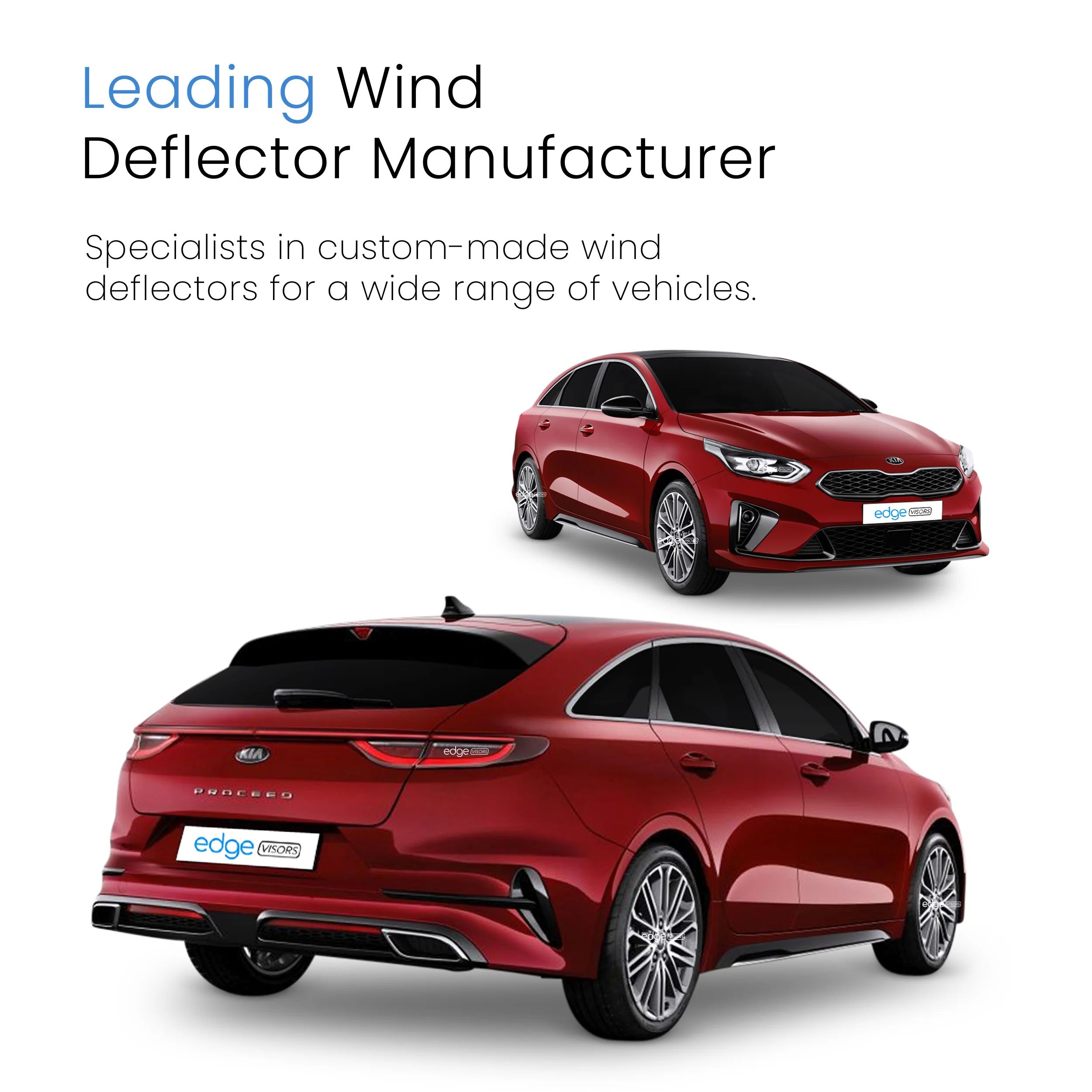 Kia ProCeed MK3 2019-2024 5 Door Estate Wind Deflectors 4pc - Image 4