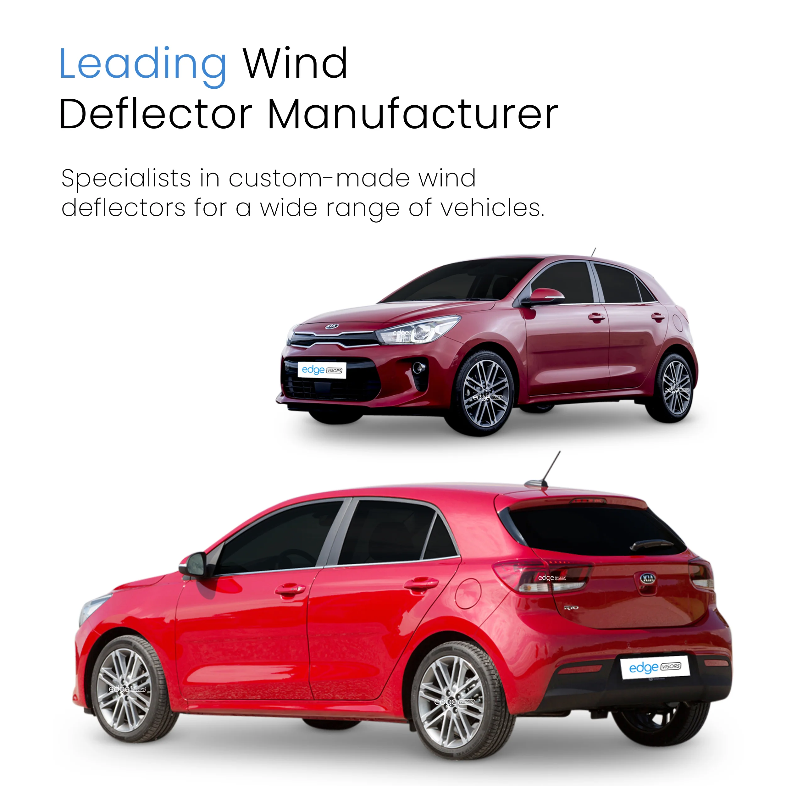 Kia Rio MK4 2018-2023 5 Door Hatchback Wind Deflectors 4pc - Image 4
