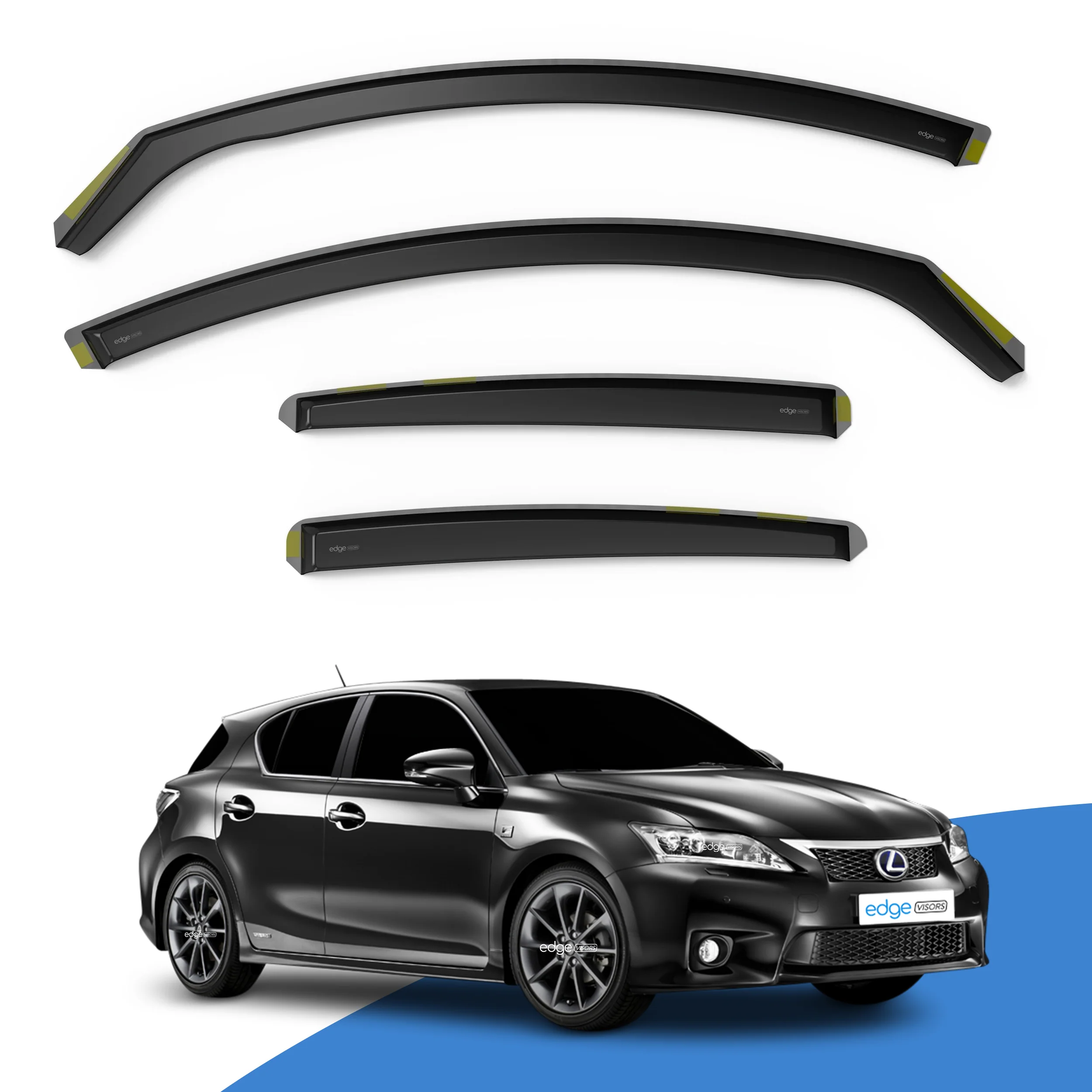 Lexus CT 200H 2011-2020 5 Door Hatchback Wind Deflectors 4pc - Image 2