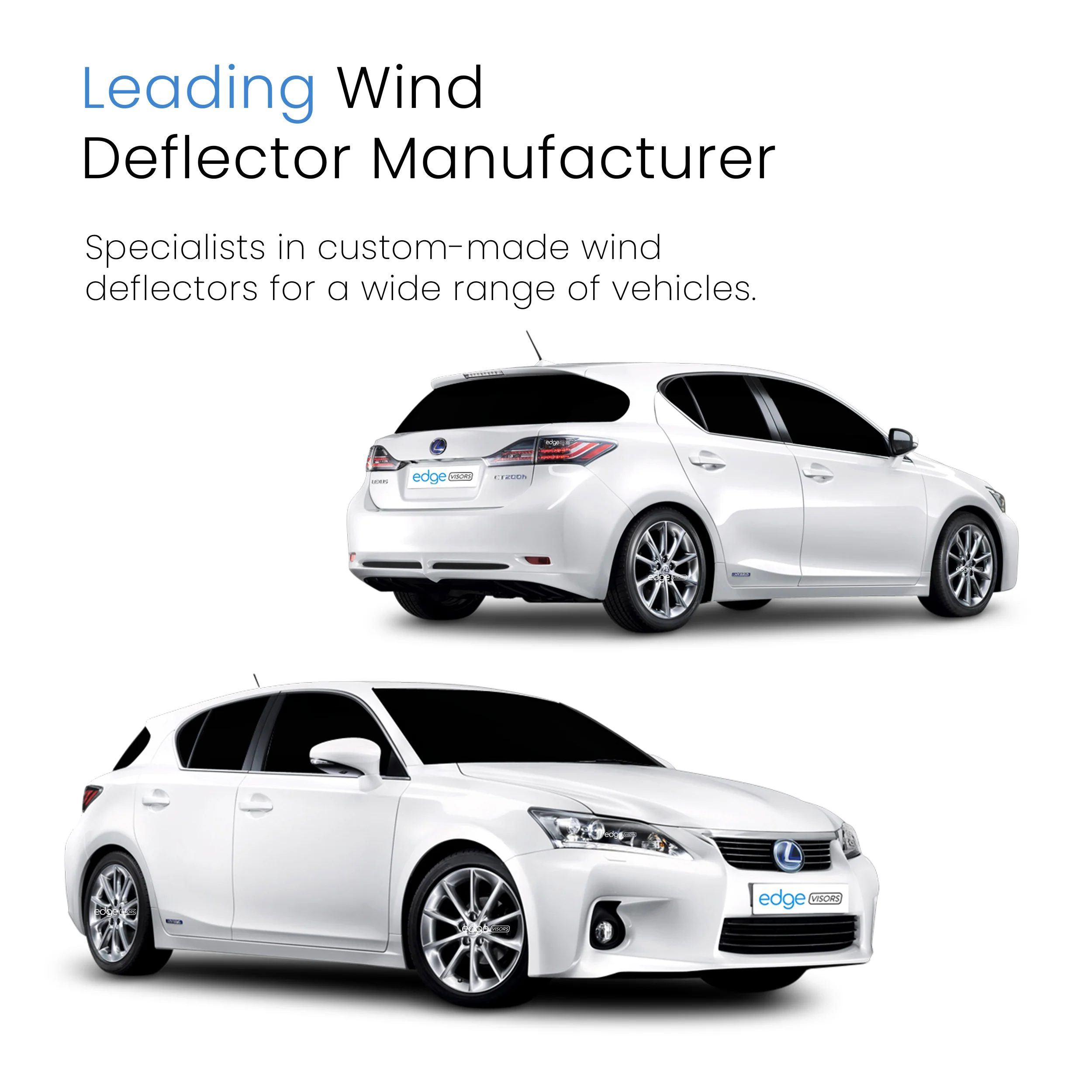 Lexus CT 200H 2011-2020 5 Door Hatchback Wind Deflectors 4pc - Image 4
