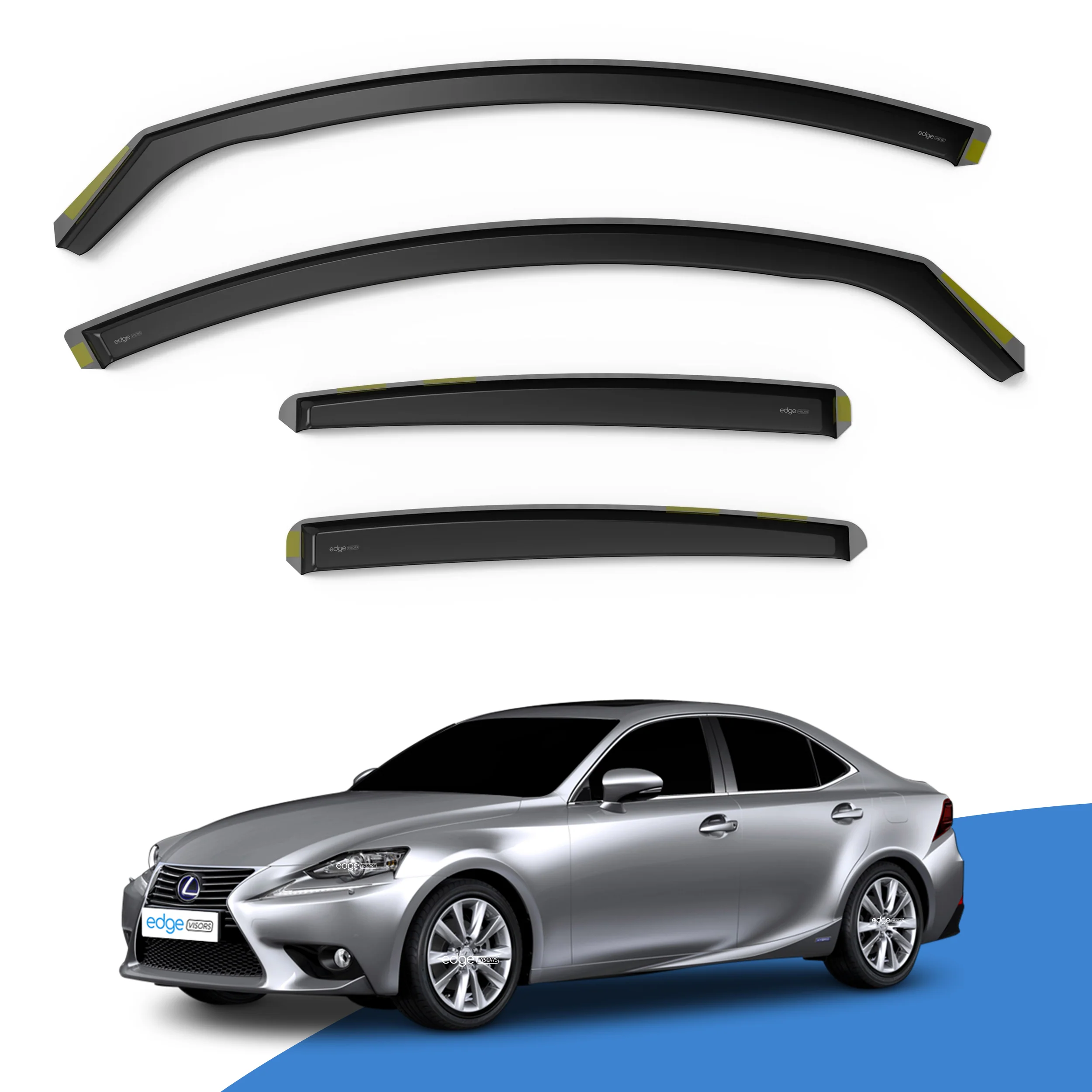 Lexus IS MK3 2013-2020 4 Door Saloon Wind Deflectors 4pc - Image 2