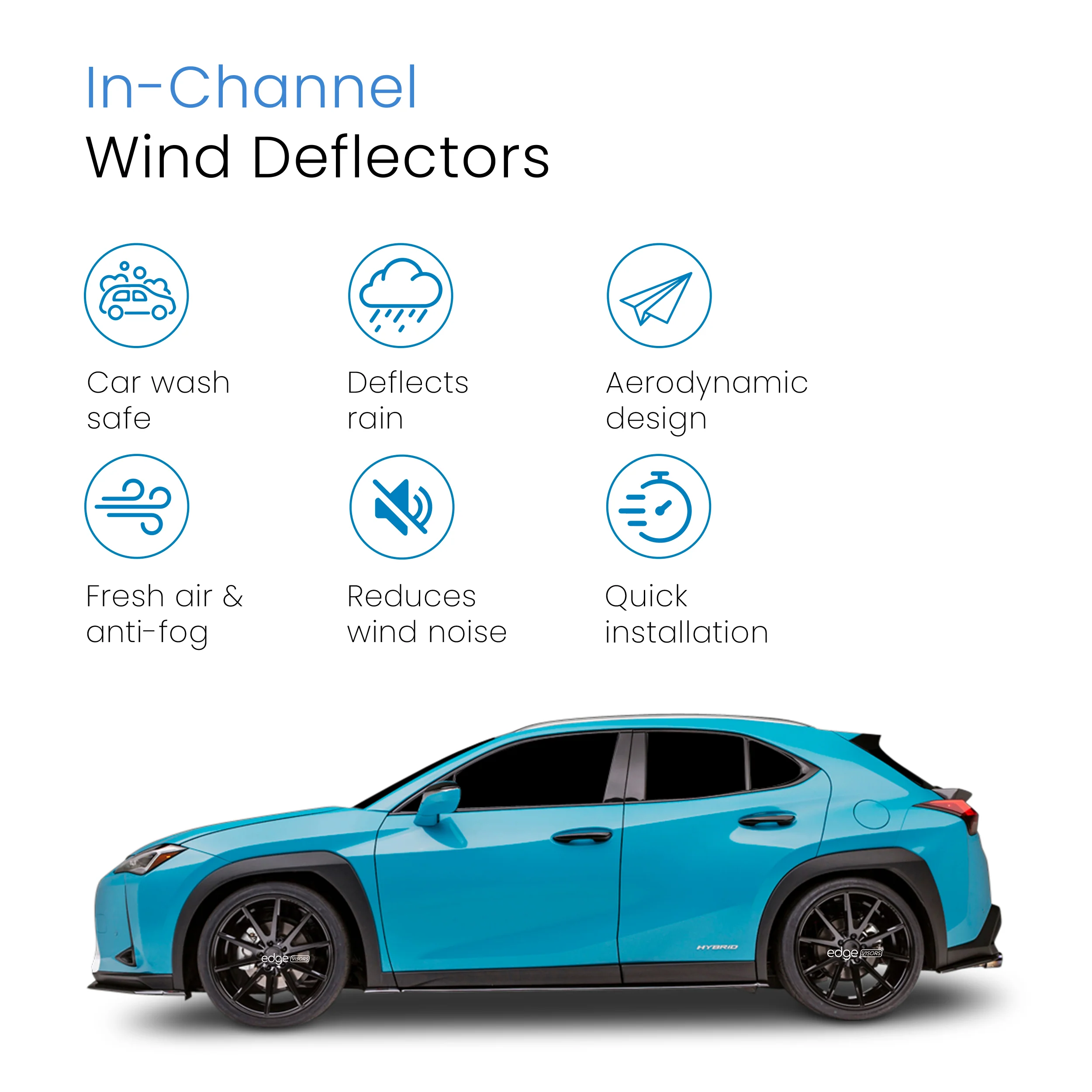 Lexus UX 2019-onwards 5 Door SUV Wind Deflectors 4pc - Image 3