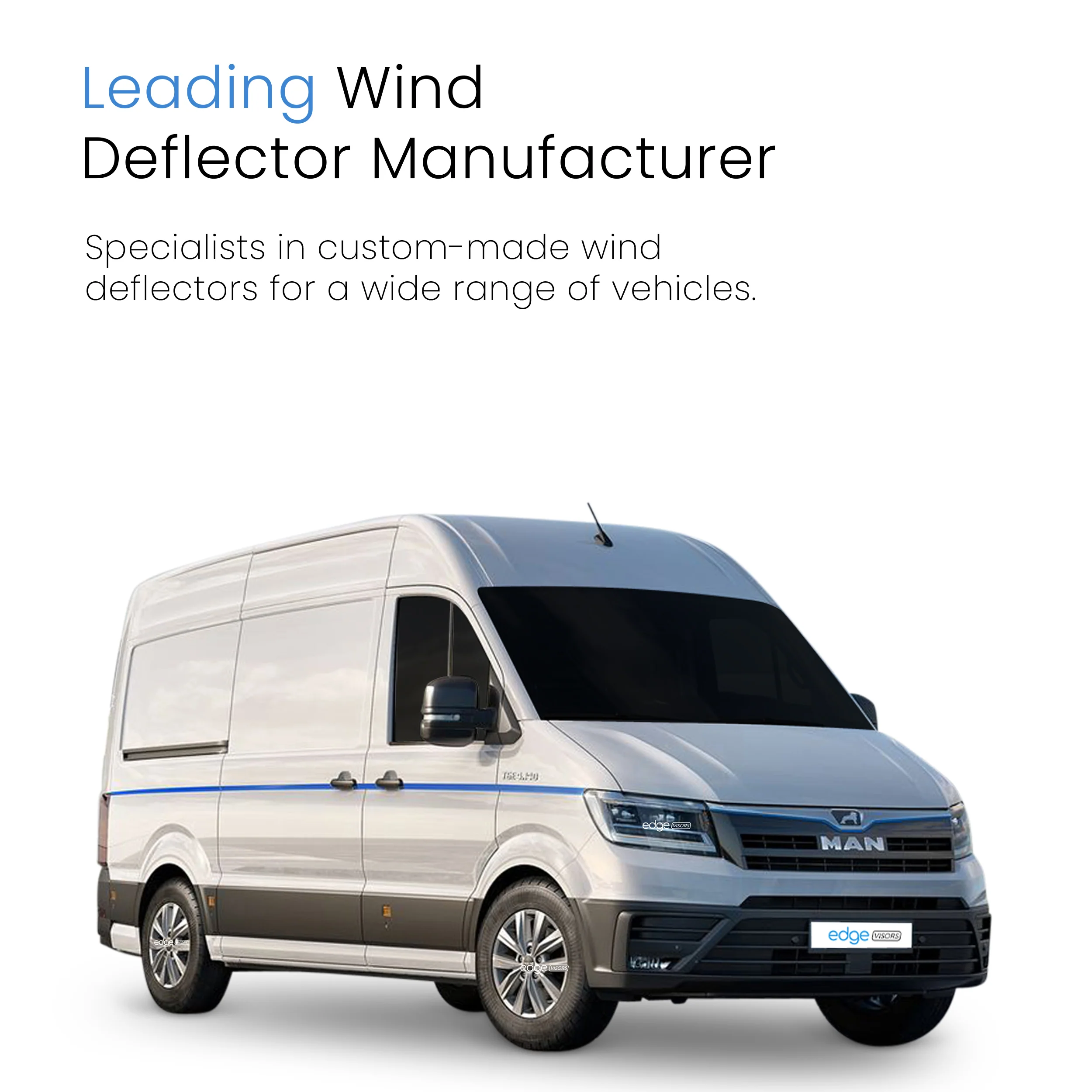 MAN TGE 2017-2024 2 Door Van Wind Deflectors 2pc - Image 4