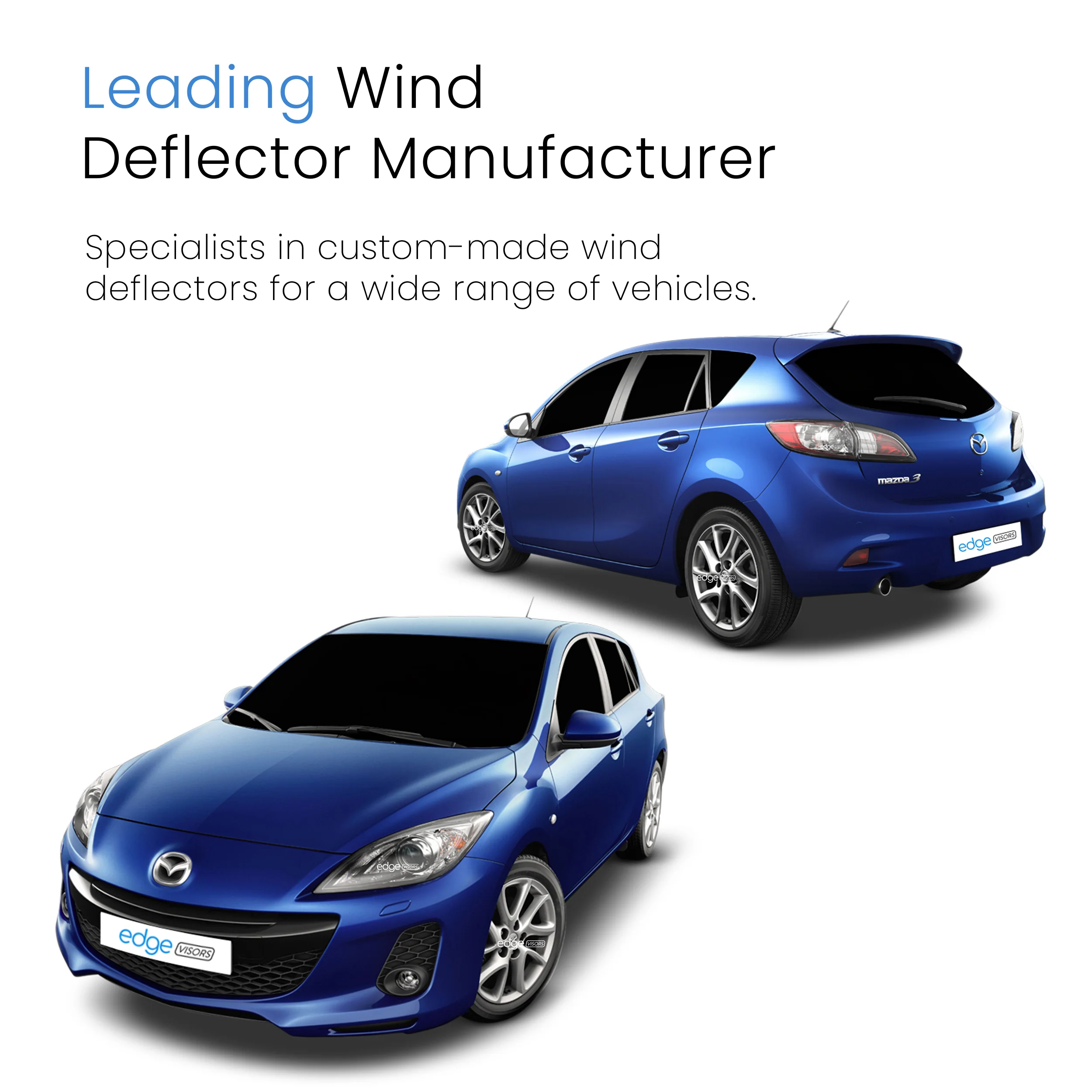 Mazda 3 MK2 2009-2014 5 Door Hatchback Wind Deflectors 4pc - Image 4