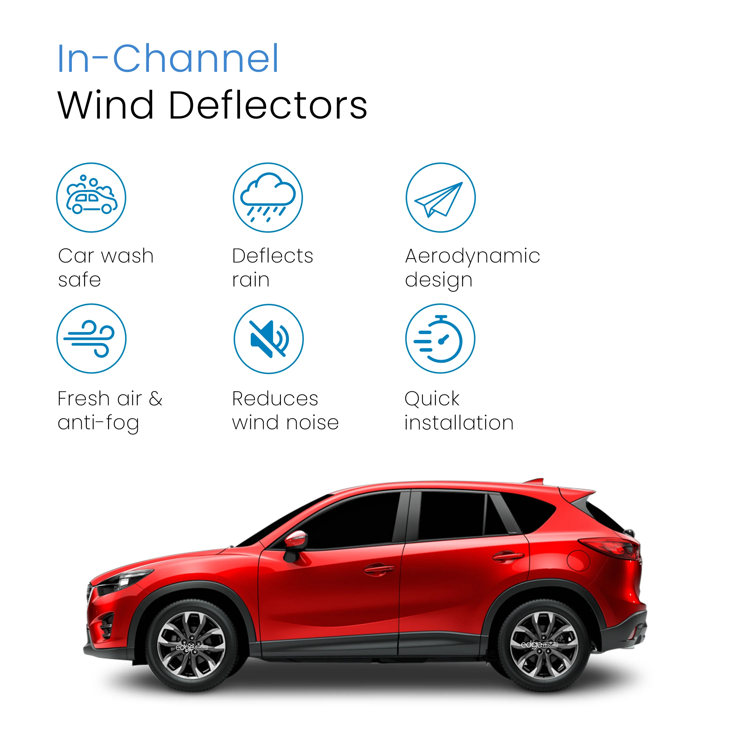 Mazda CX-5 MK1 2011-2017 5 Door SUV Wind Deflectors 4pc - Image 3
