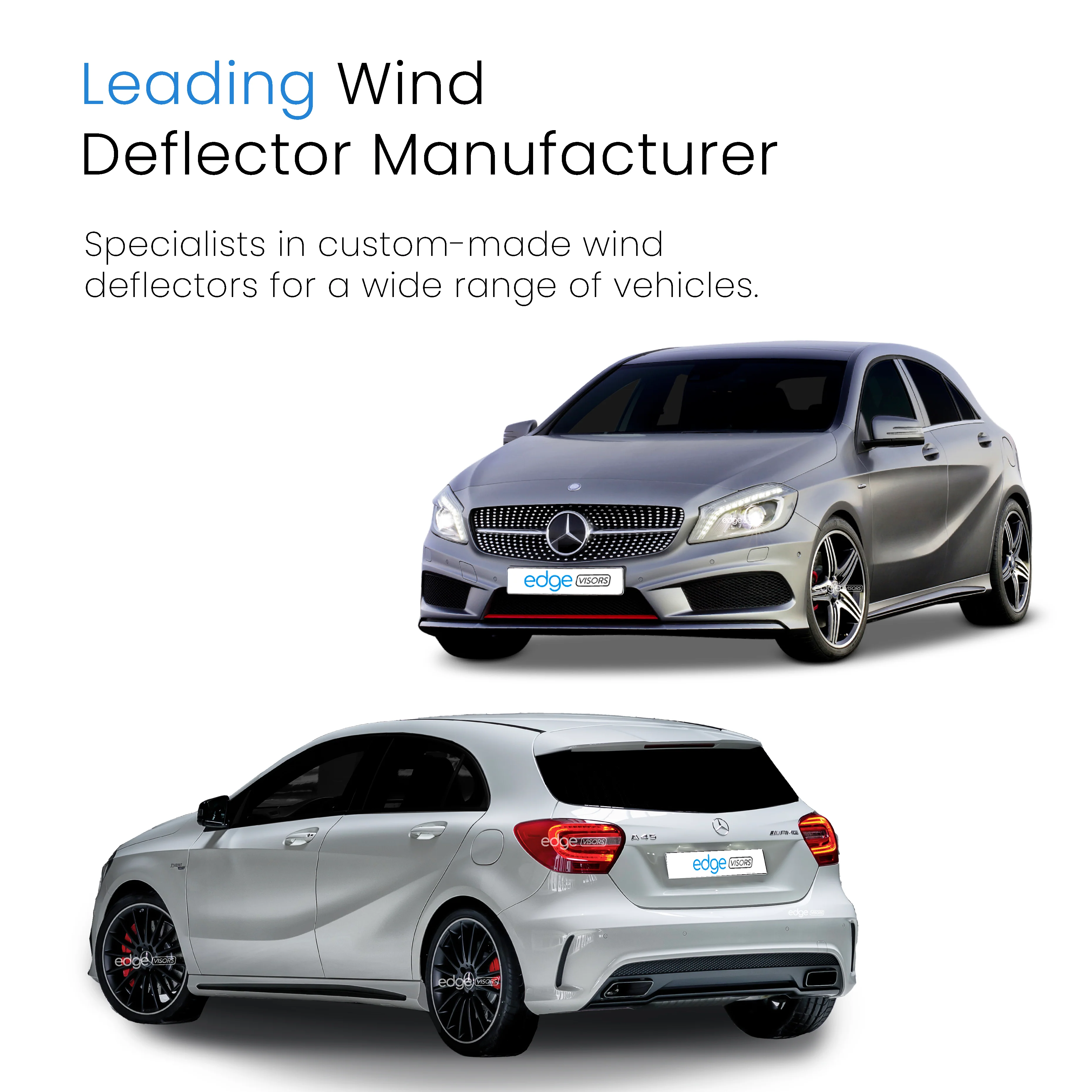 Mercedes A-Class W176 2012-2018 5 Door Hatchback Wind Deflectors 4pc - Image 4