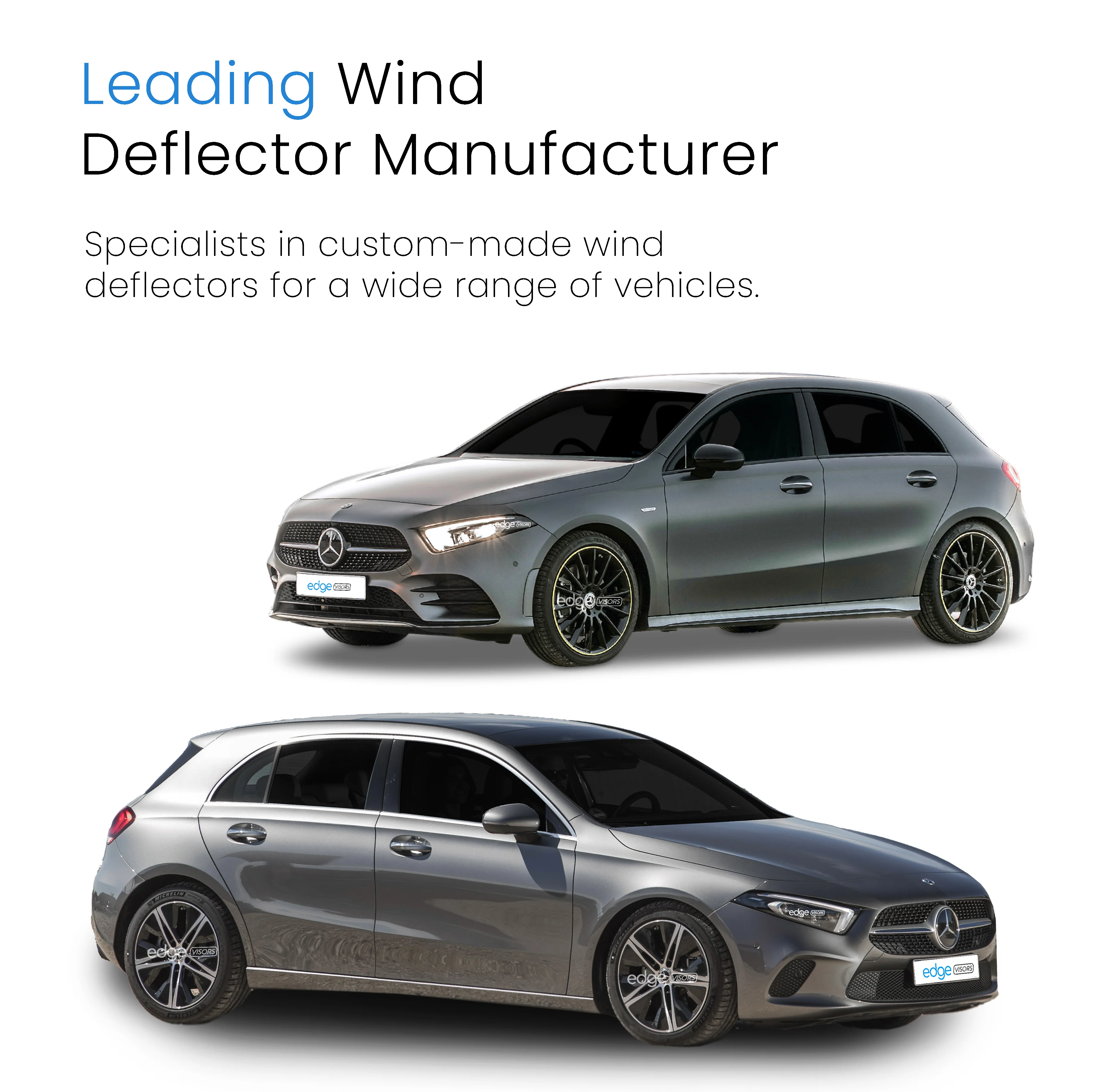 Mercedes A-Class W177 AMG 2018-onwards 5 Door Hatchback Wind Deflectors 4pc - Image 4