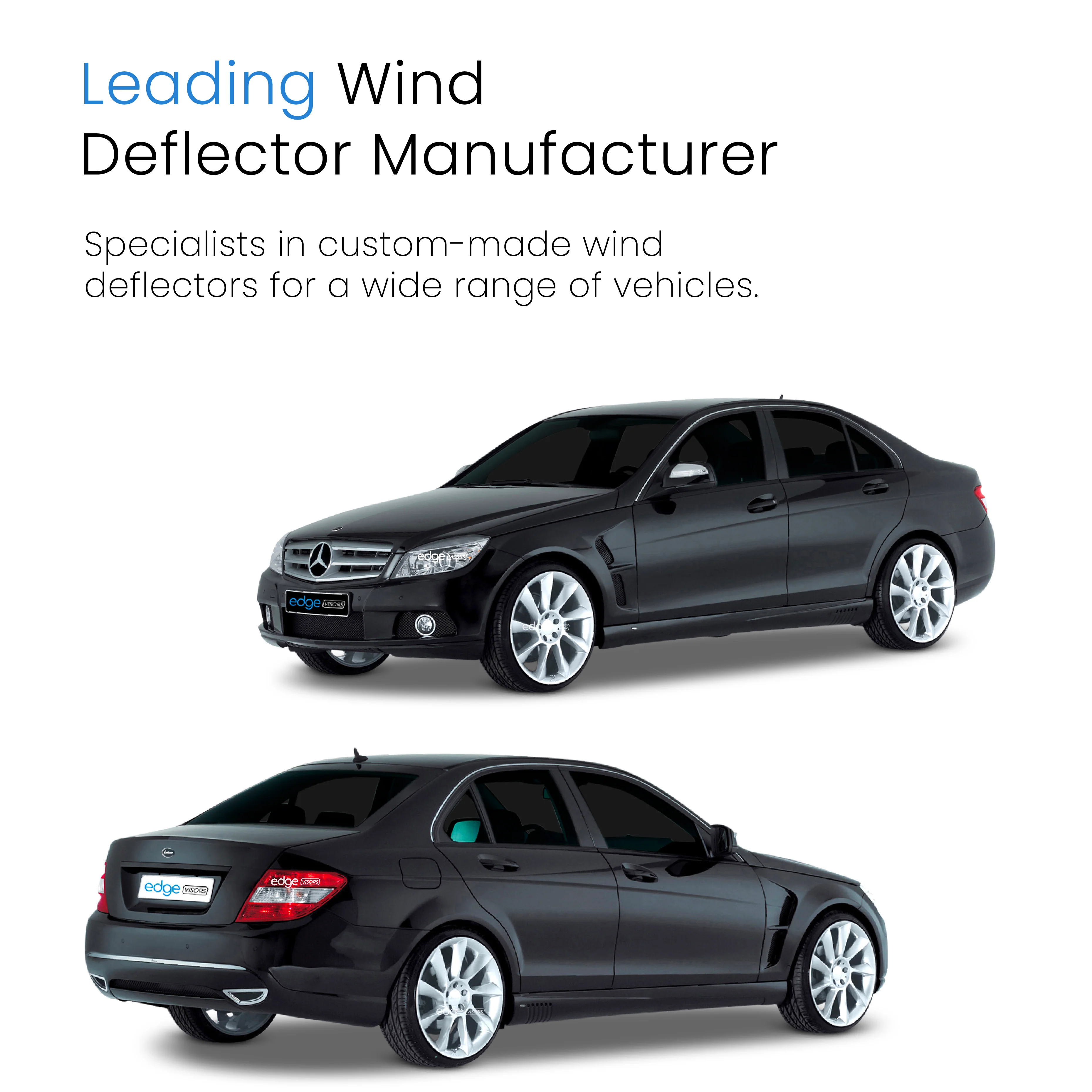 Mercedes C-Class W204 2007-2014 4 Door Saloon Wind Deflectors 4pc - Image 4