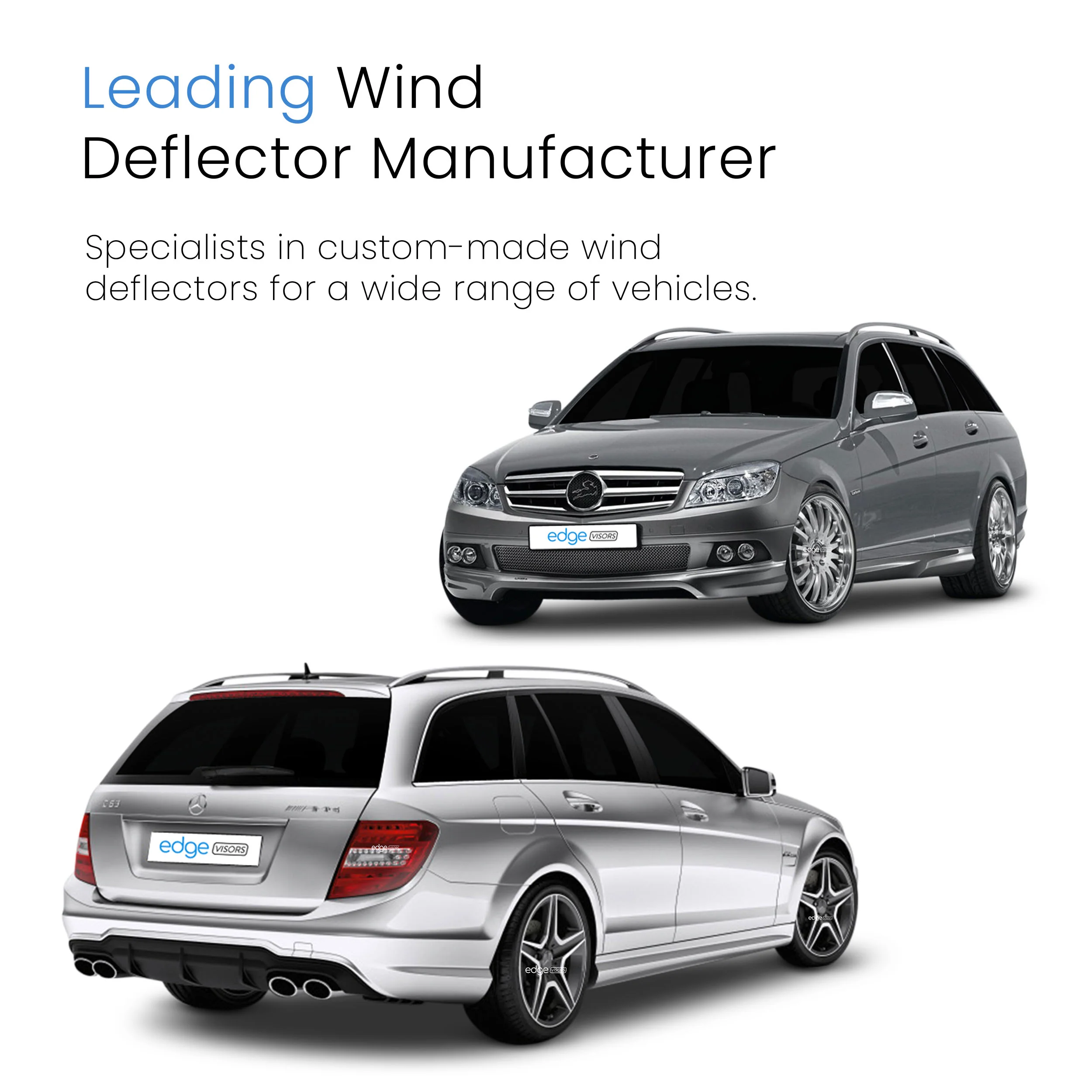 Mercedes C-Class W204 2007-2014 5 Door Estate Wind Deflectors 4pc - Image 4