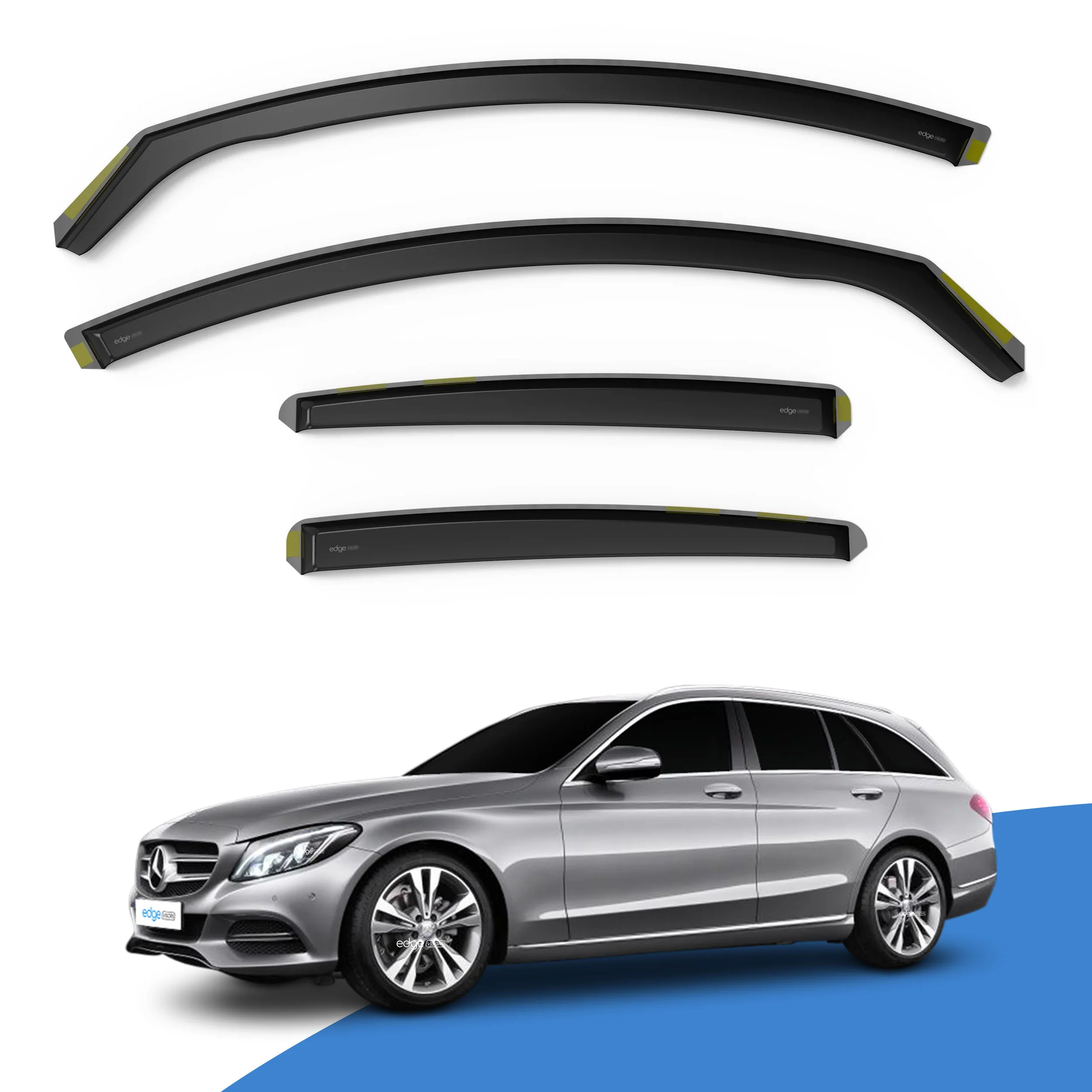 Mercedes C-Class W205 2014-2022 5 Door Estate Wind Deflectors 4pc - Image 2