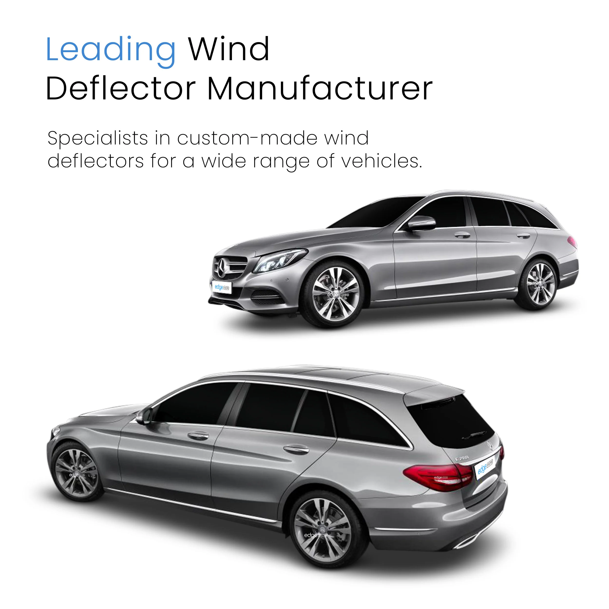 Mercedes C-Class W205 2014-2022 5 Door Estate Wind Deflectors 4pc - Image 4