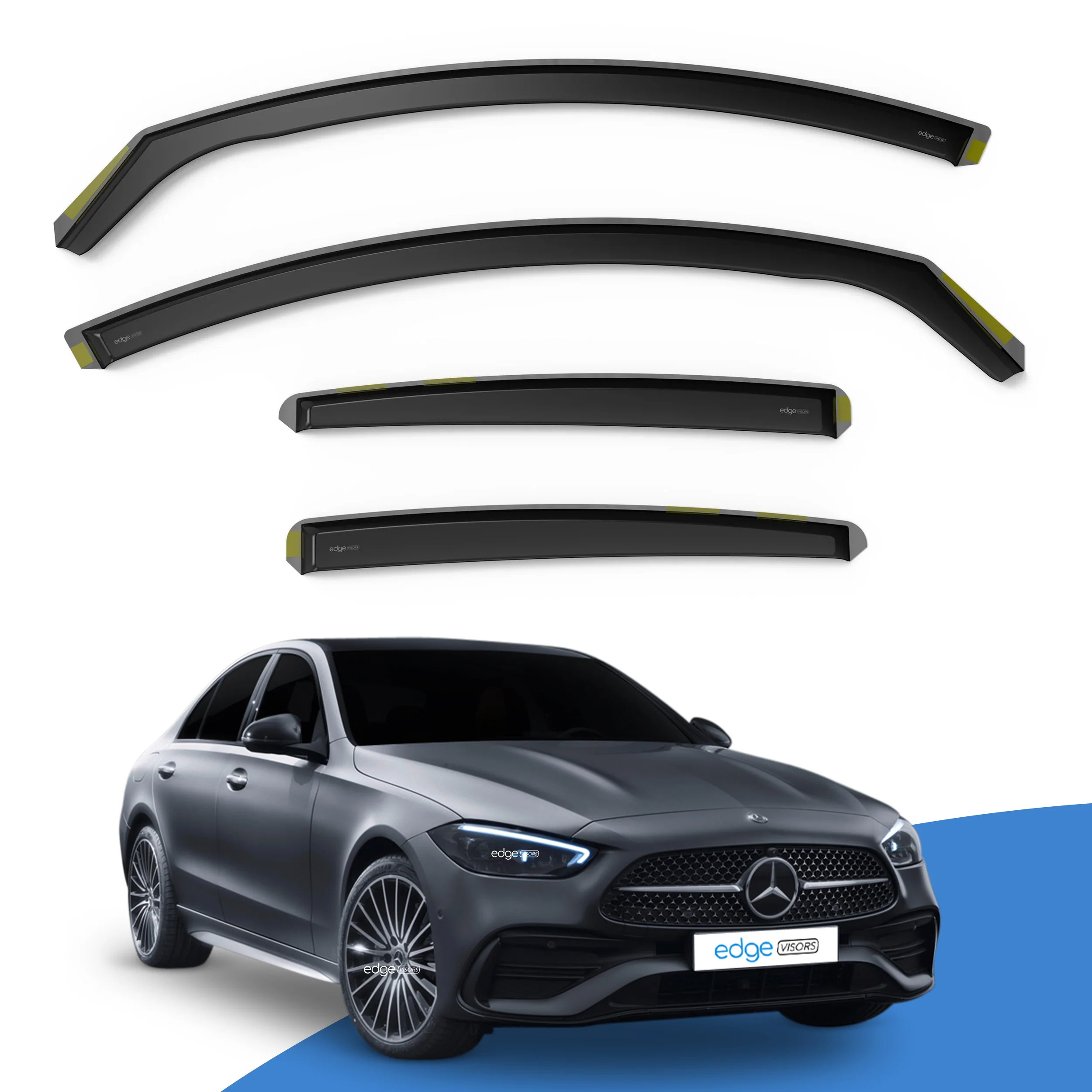 Mercedes C-Class W206 2022-onwards 4 Door Saloon Wind Deflectors 4pc - Image 2