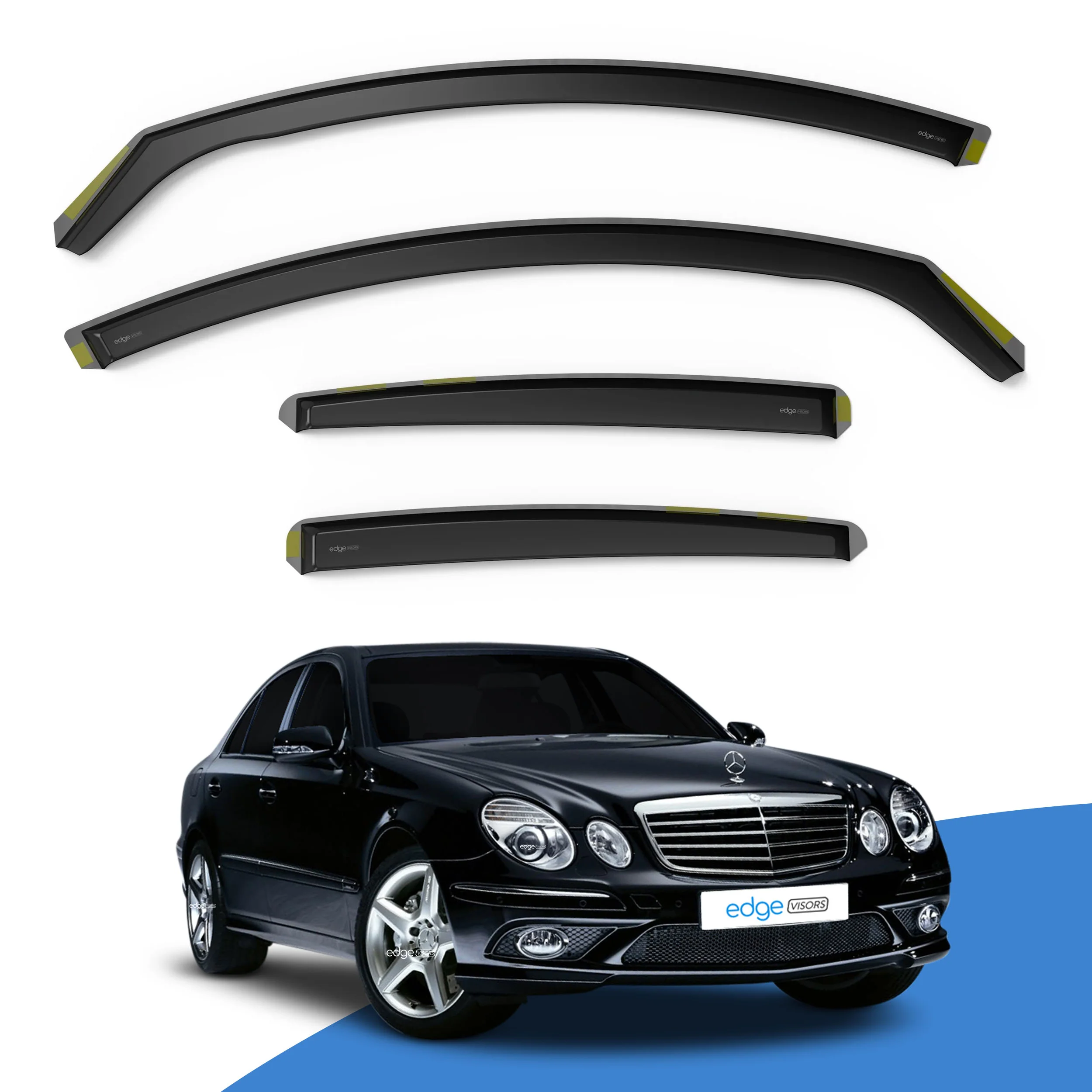 Mercedes E-Class W211 2002-2009 5 Door Saloon Wind Deflectors 4pc - Image 2