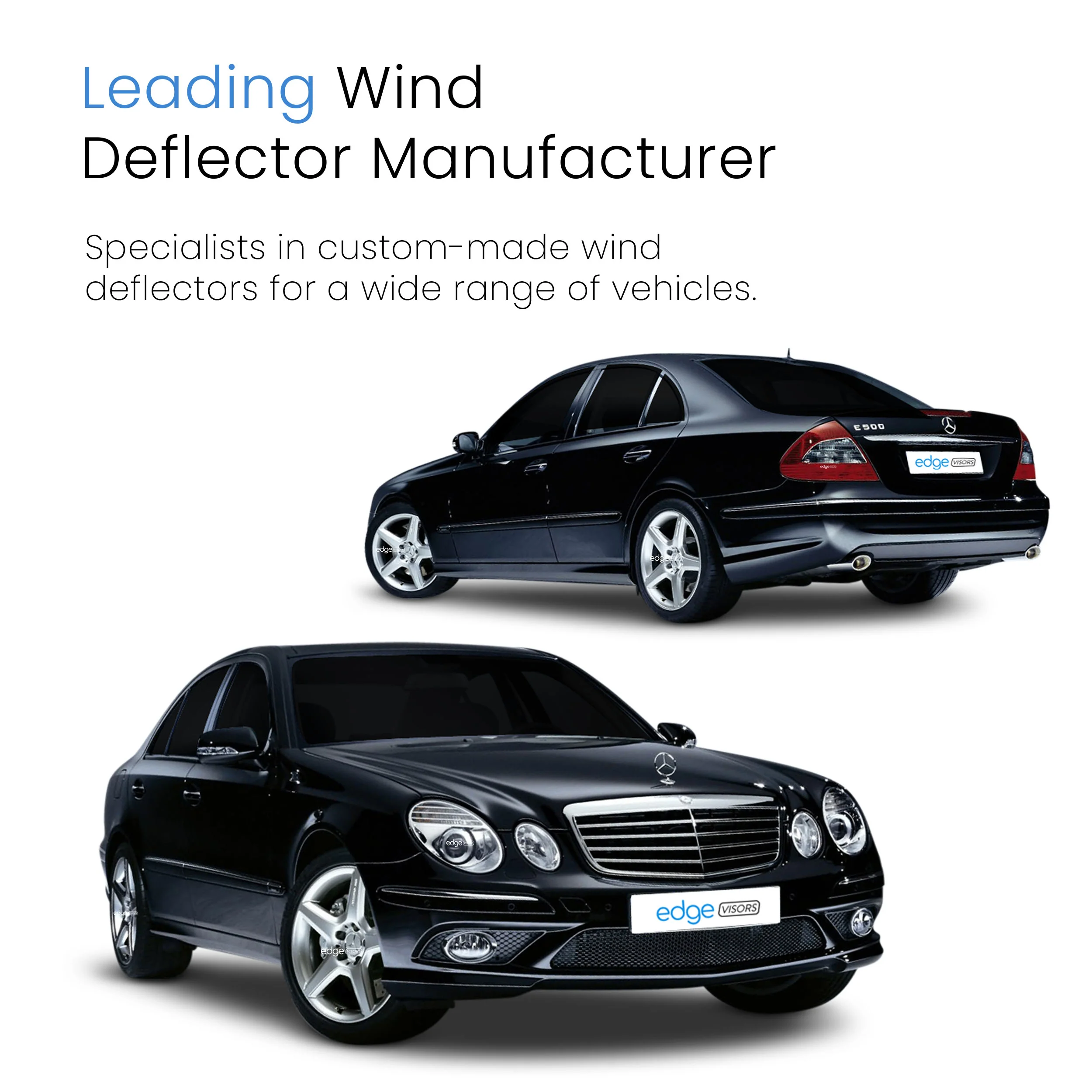 Mercedes E-Class W211 2002-2009 5 Door Saloon Wind Deflectors 4pc - Image 4