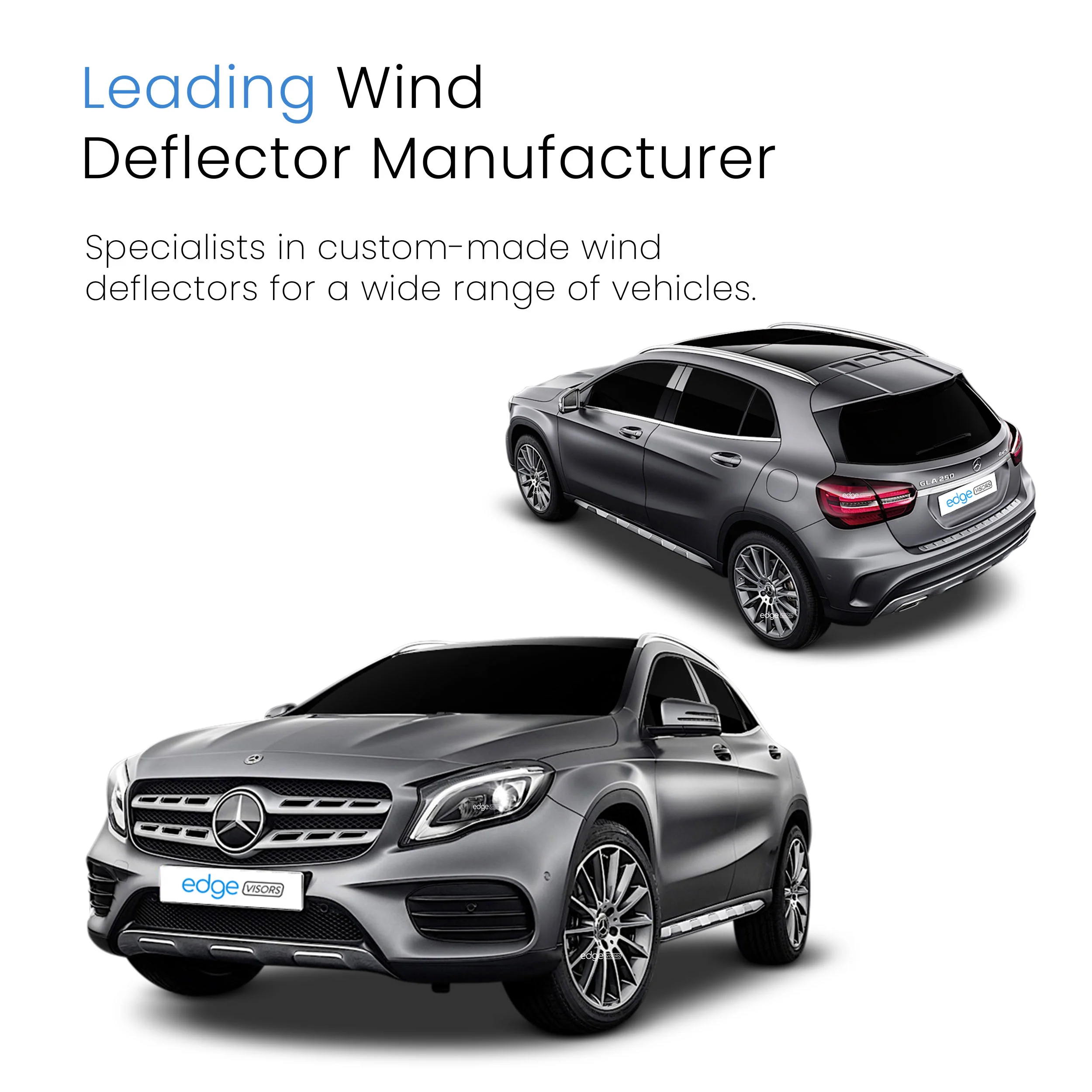 Mercedes GLA X156 MK1 2013-2019 5 Door SUV Wind Deflectors 4pc - Image 4