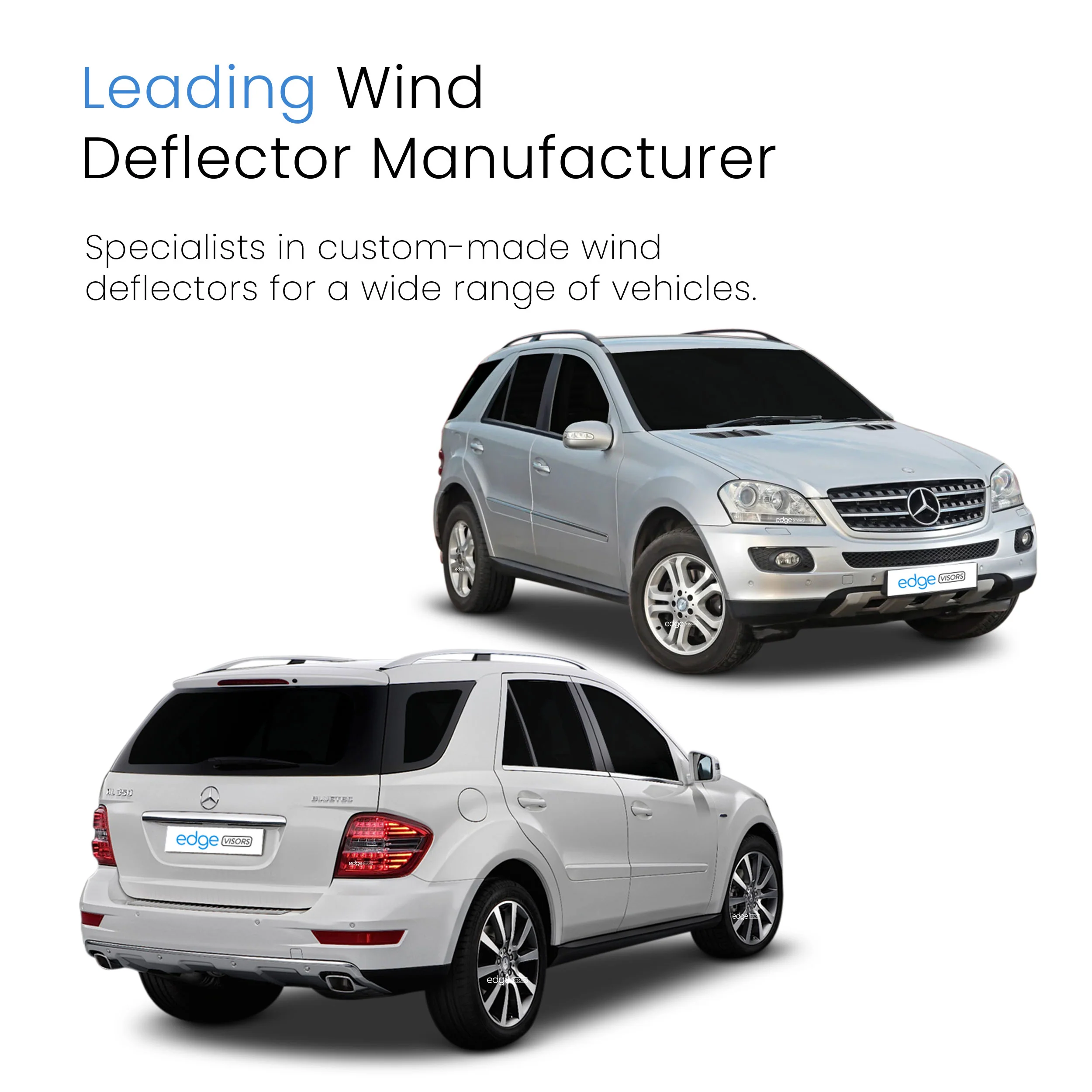 Mercedes M-Class ML W164 2005-2011 5 Door SUV Wind Deflectors 4pc - Image 4