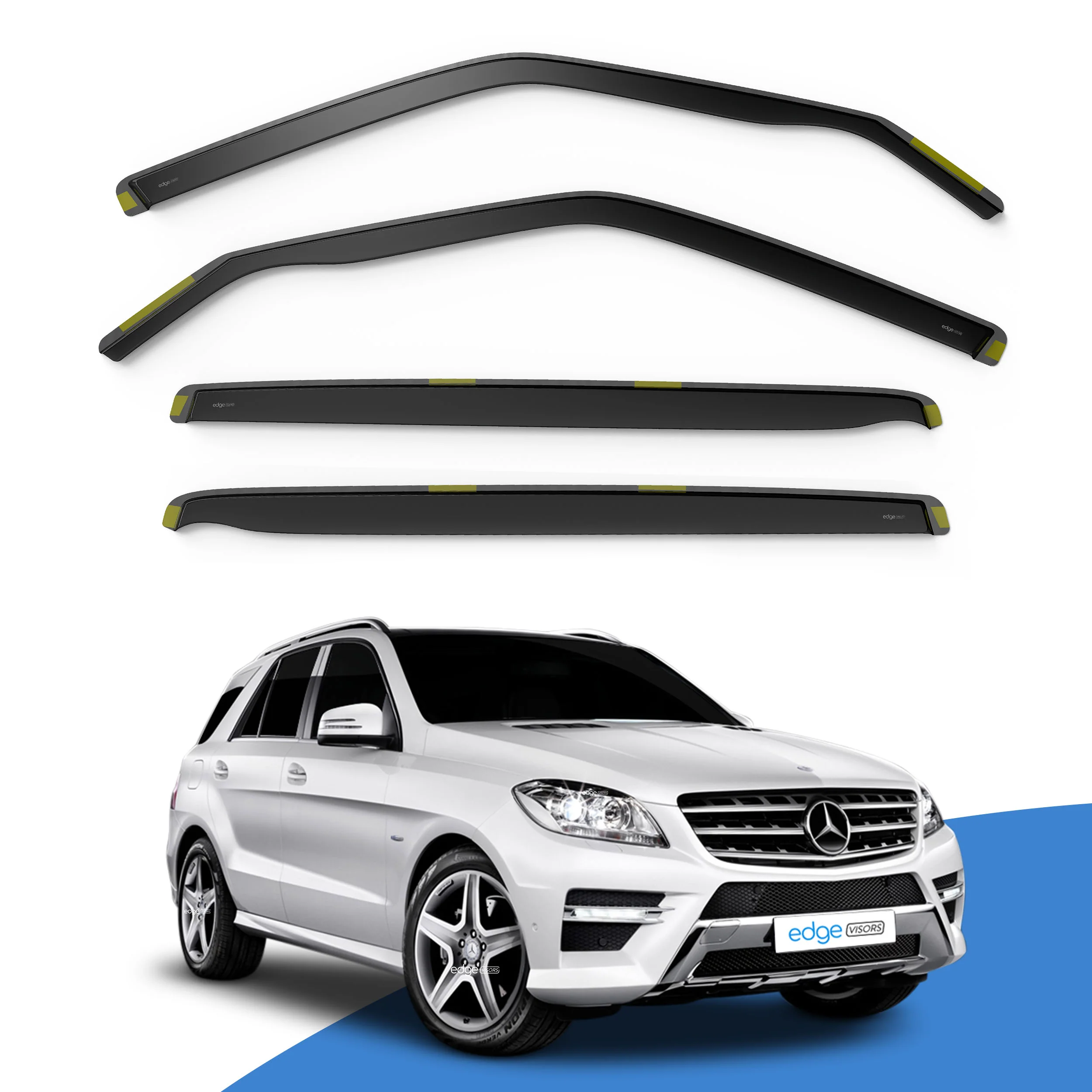 Mercedes M-Class ML W166 or AMG 2012-2015 5 Door SUV Wind Deflectors 4pc - Image 2