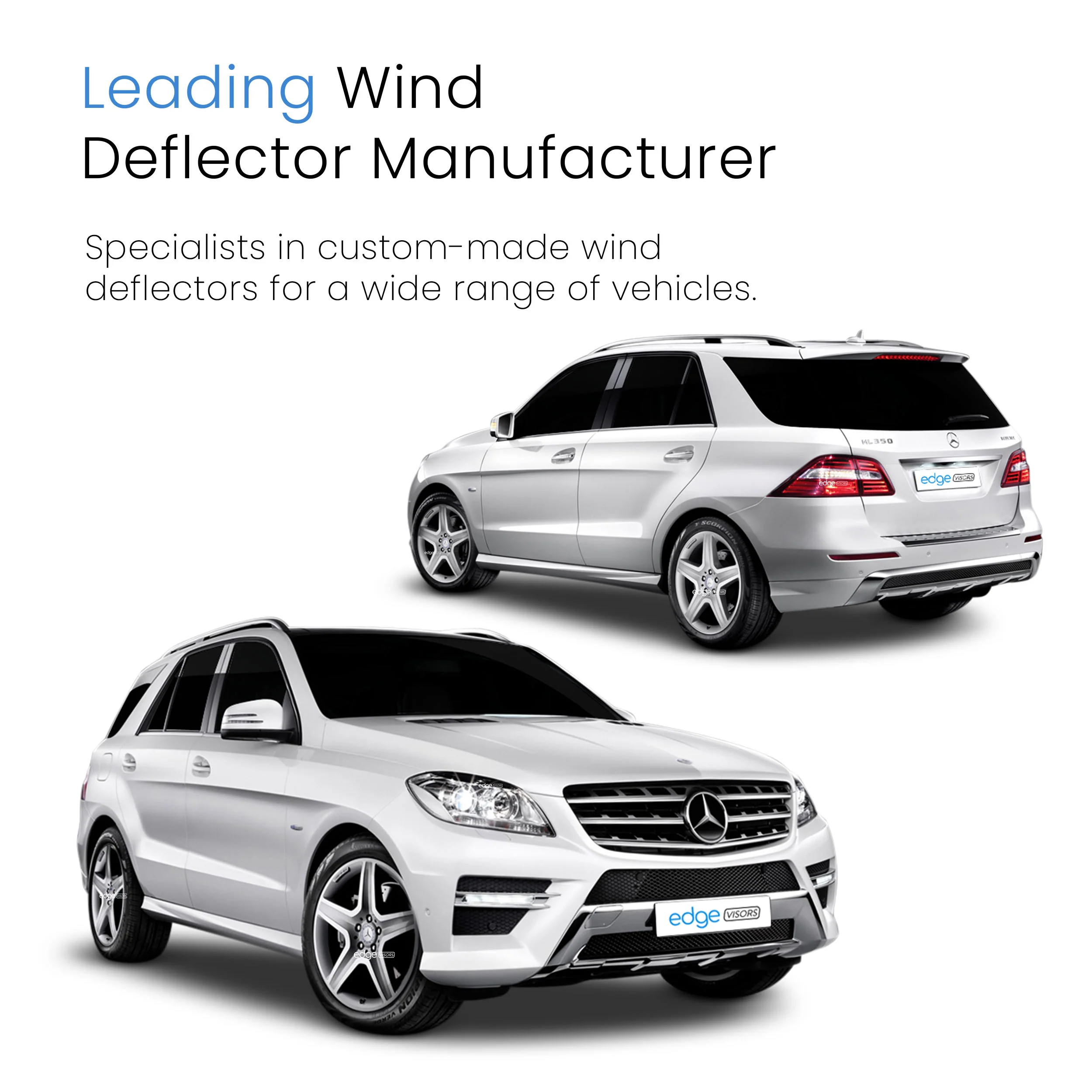 Mercedes M-Class ML W166 or AMG 2012-2015 5 Door SUV Wind Deflectors 4pc - Image 4