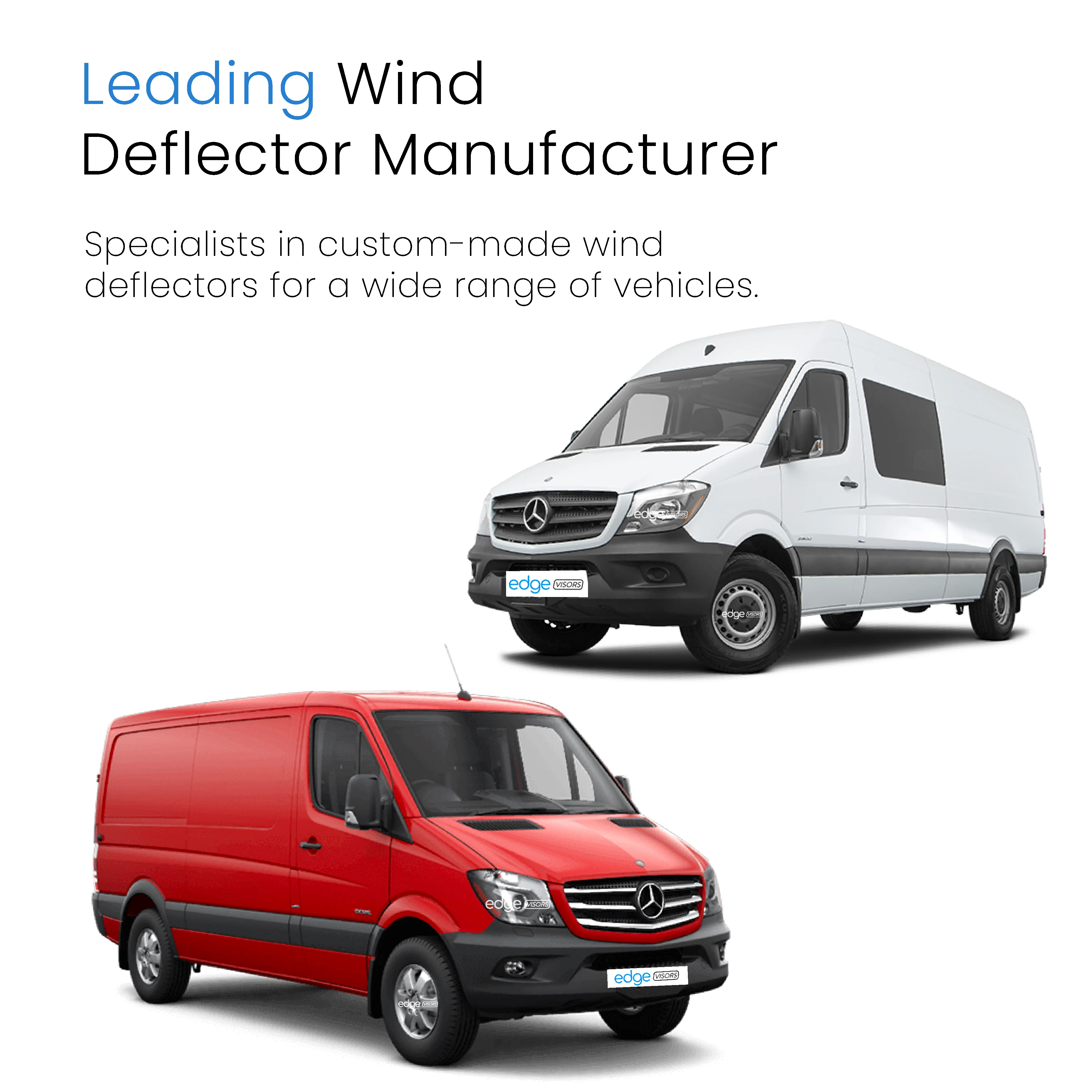 Mercedes Sprinter MK2 2006-2018 2 Door Van Wind Deflectors 2pc - Image 4