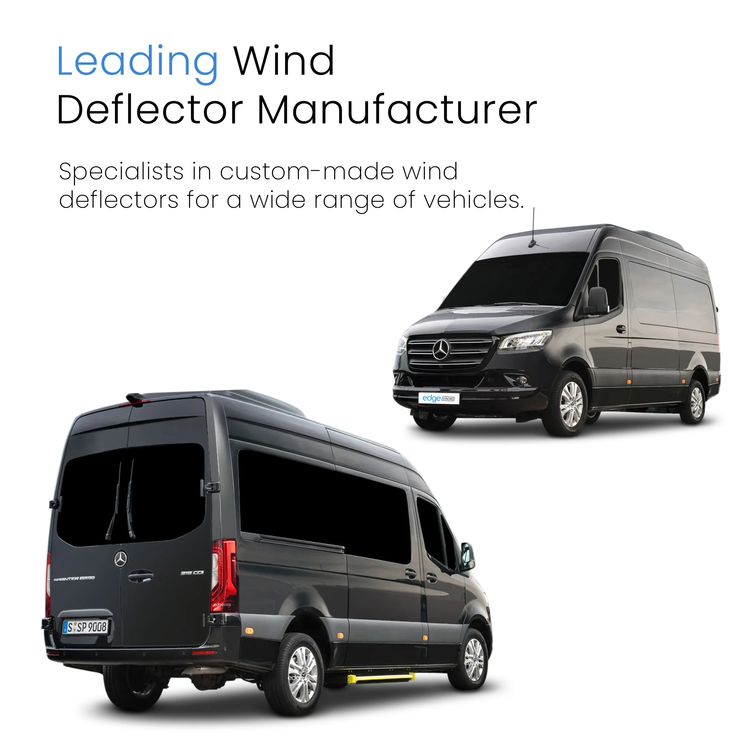 Mercedes Sprinter W907 MK3 2018-Onwards Van Wind Deflectors 2pc - Image 4