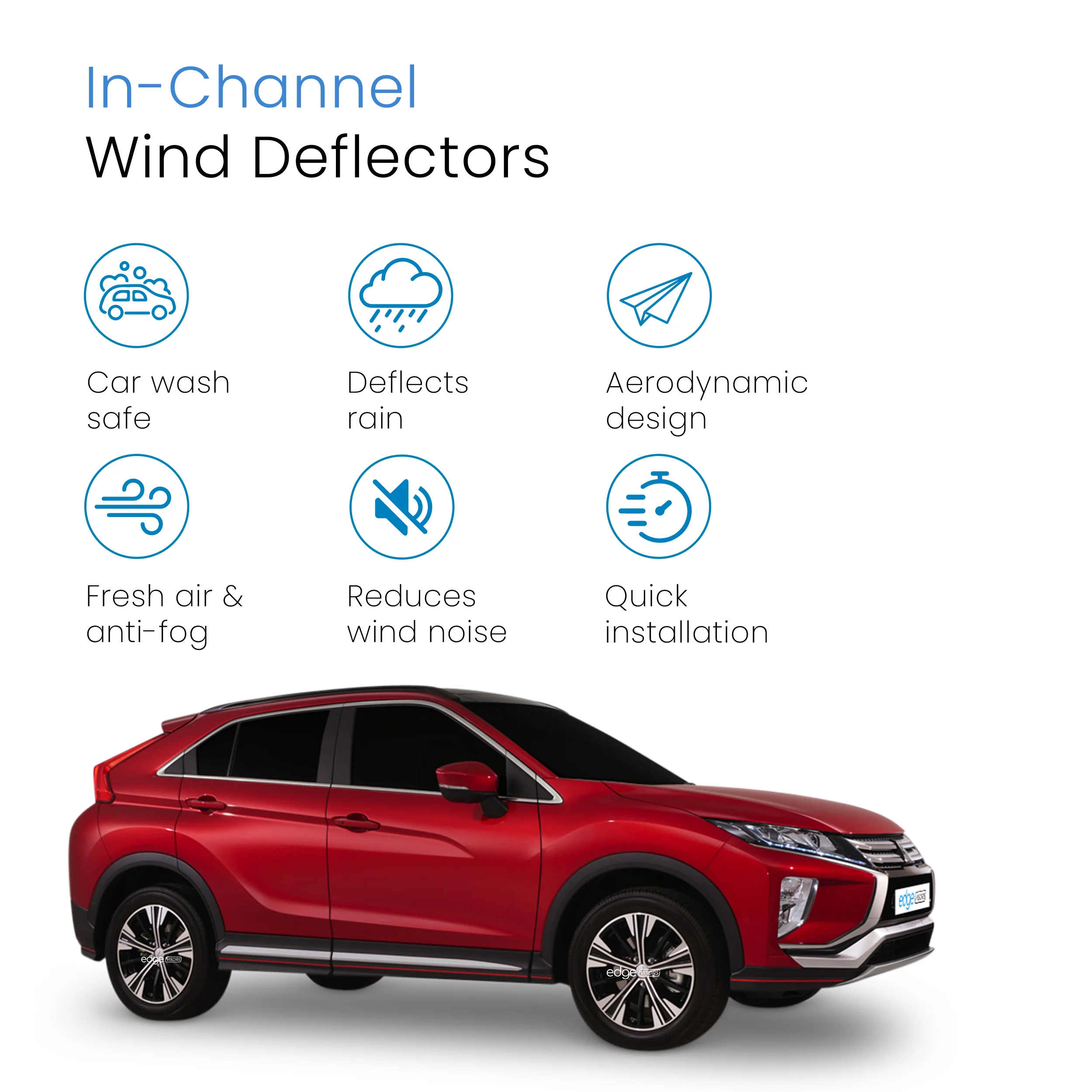 Mitsubishi Eclipse Cross 2018-onwards 5 Door SUV Wind Deflectors 4pc - Image 3