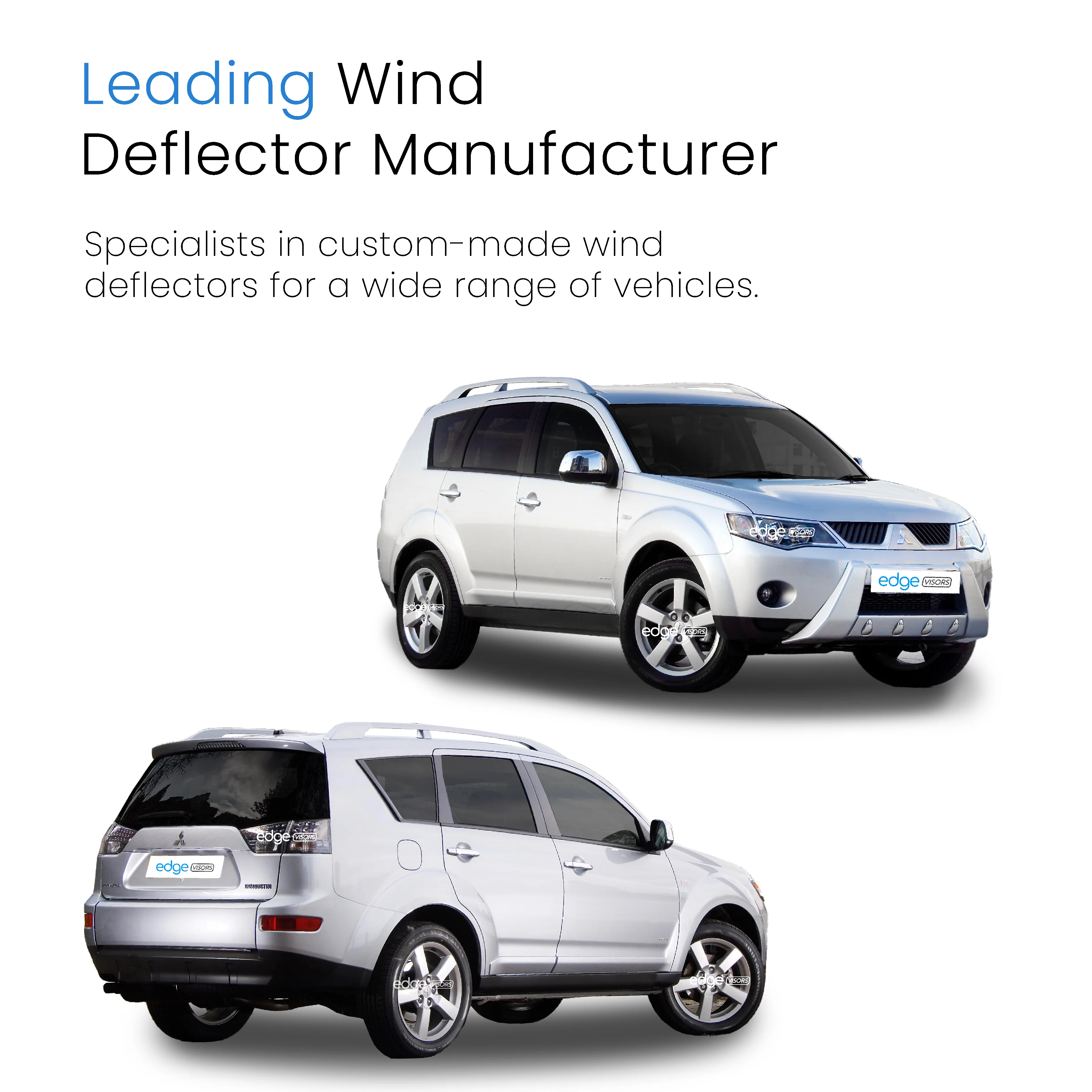 Mitsubishi Outlander MK2 2006-2013 5 Door SUV Wind Deflectors 4pc - Image 4
