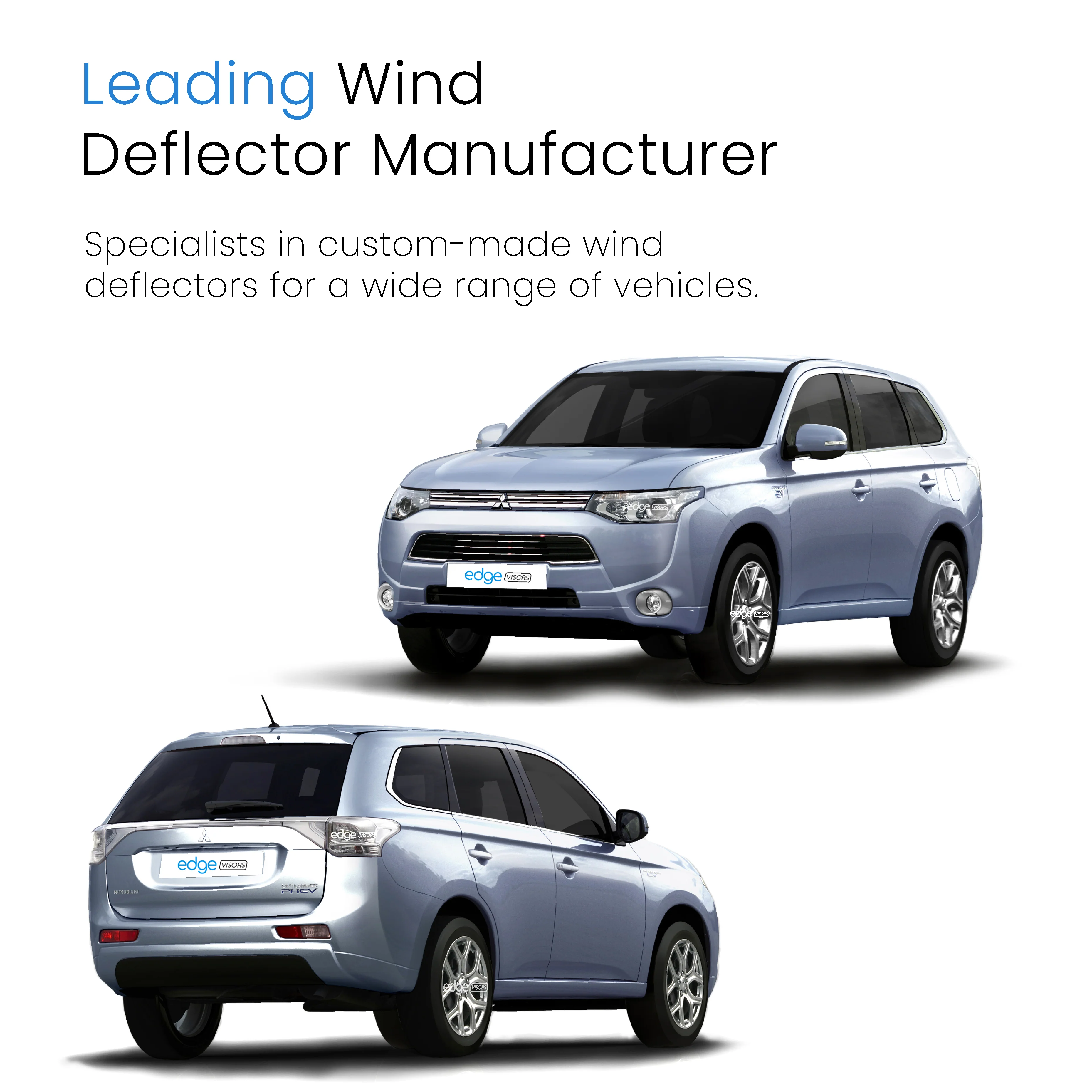 Mitsubishi Outlander MK3 2012-2021 5 Door SUV Wind Deflectors 4pc - Image 4