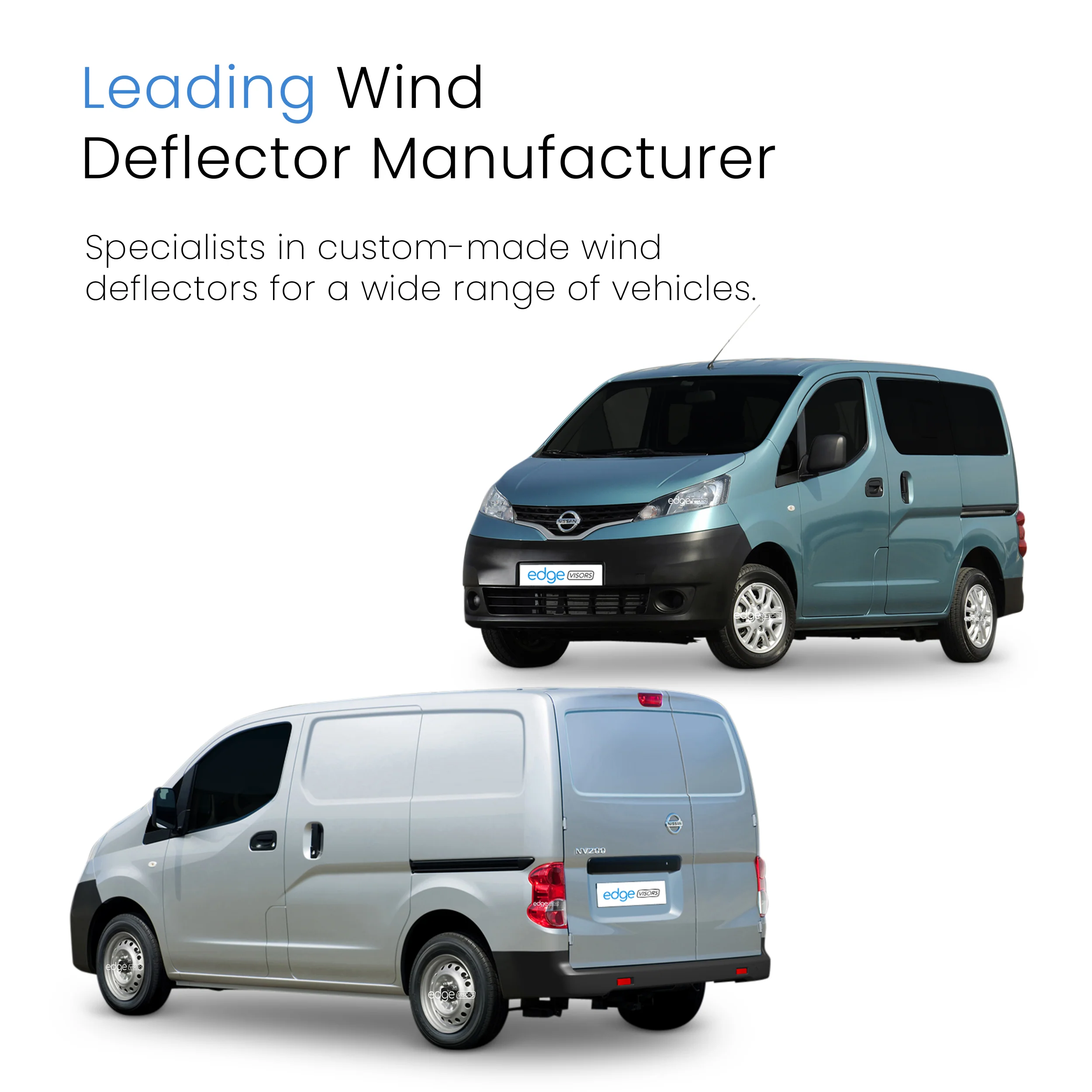 Nissan NV200/Dynamo Taxi 2010-onwards 2/4 Door Van Wind Deflectors 2pc - Image 4