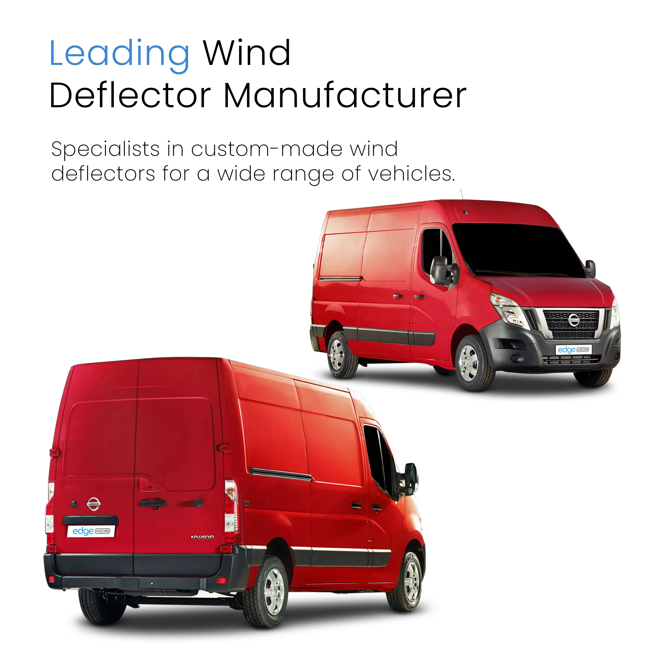 Nissan NV400 2010-onwards 2 Door Van Wind Deflectors 2pc - Image 4