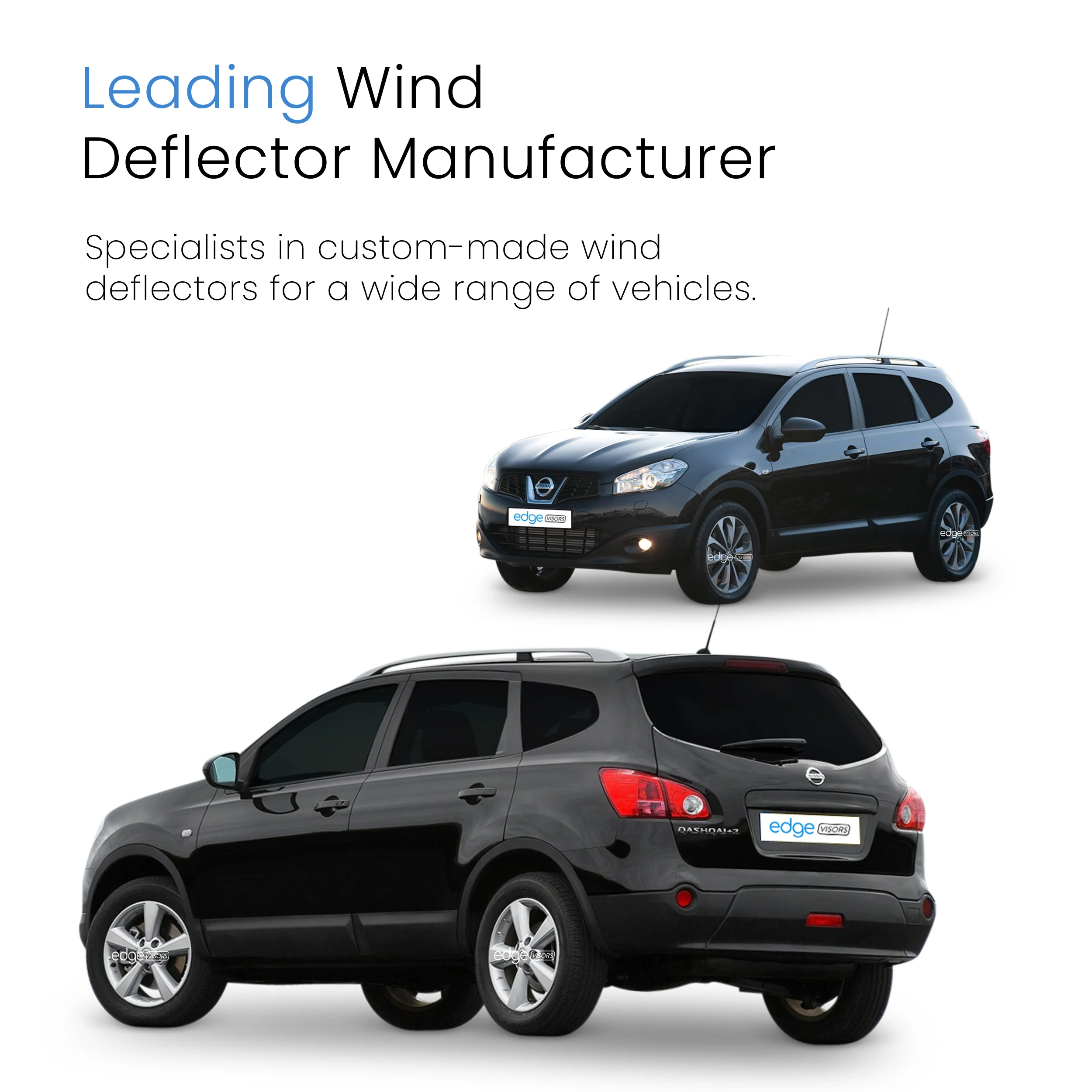 Nissan Qashqai+2 7 Seater MK1 2008-2013 5 Door SUV Wind Deflectors 4pc - Image 4
