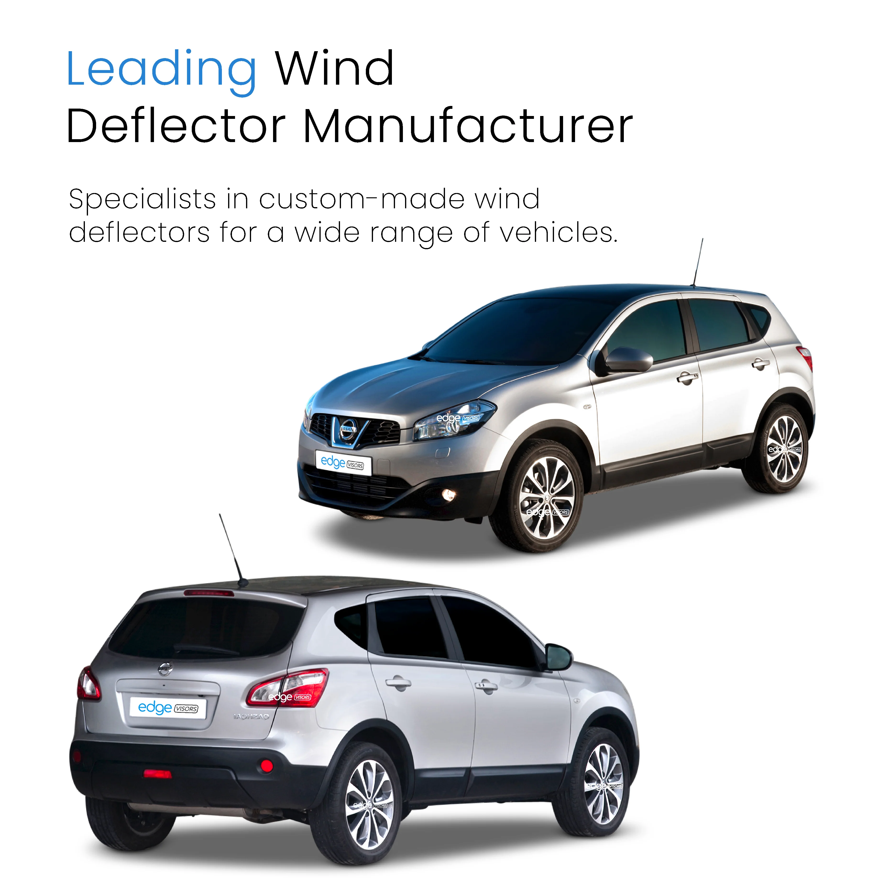 Nissan Qashqai MK1 2007-2013 5 Seater Version SUV Wind Deflectors 4pc - Image 4