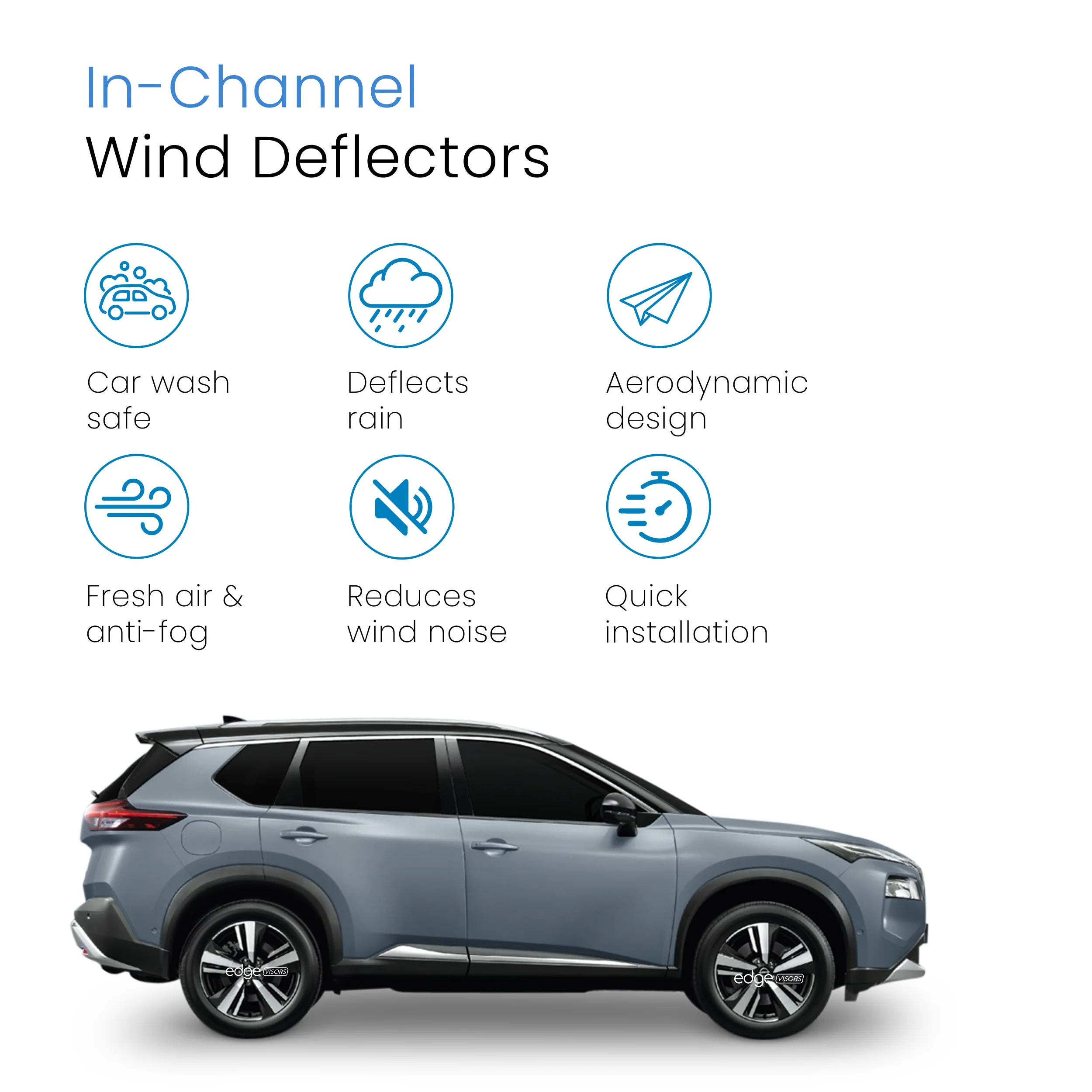 Nissan X-Trail MK4 T33 2022-onwards 5 Door SUV Wind Deflectors 4pc - Image 3