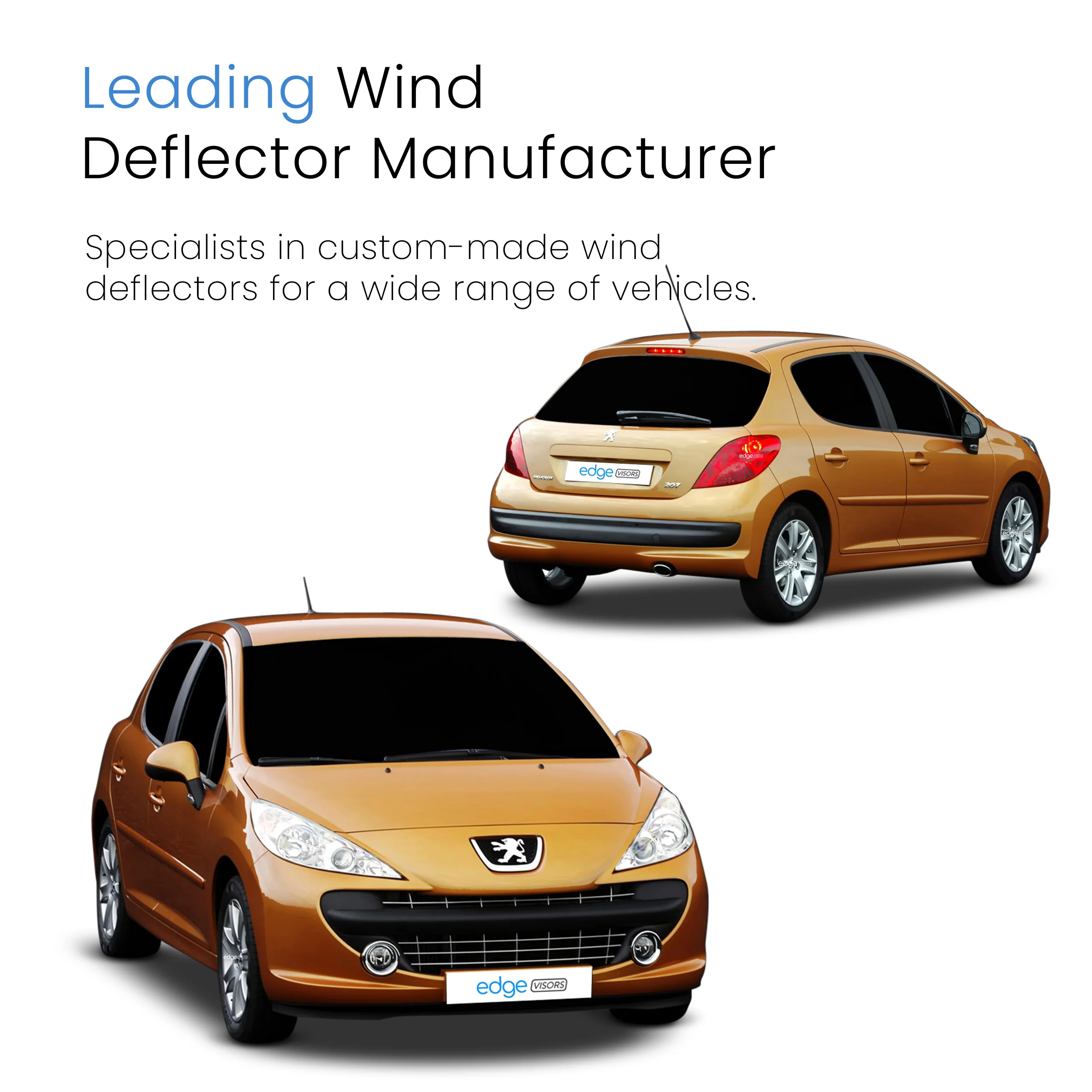 Peugeot 207 2006-2014 5 Door Hatchback Wind Deflectors 4pc - Image 4