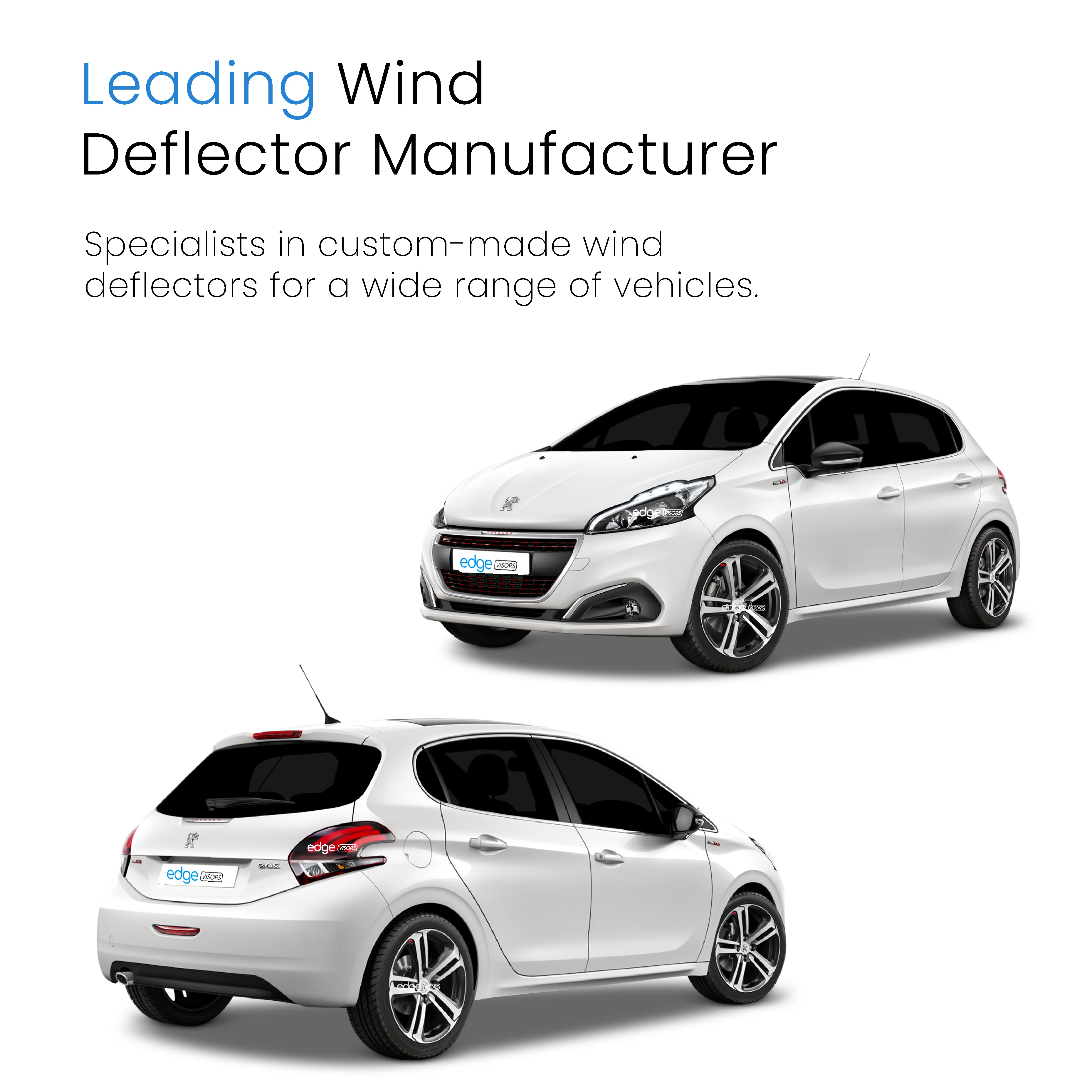 Peugeot 208 2012-2019 5 Door Hatchback Wind Deflectors 4pc - Image 4