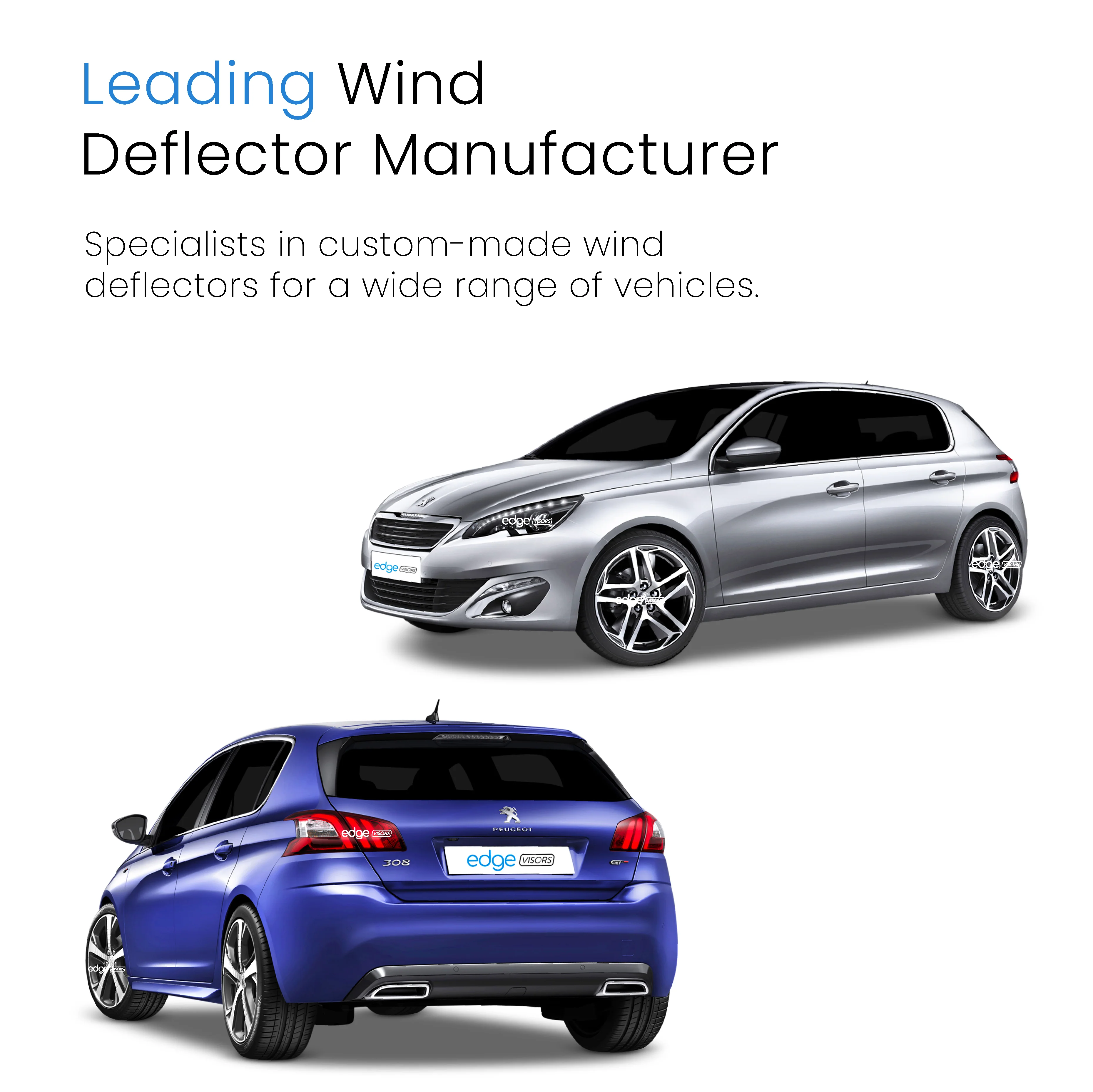 Peugeot 308 MK2 2013-2021 5 Door Hatchback Wind Deflectors 4pc - Image 4