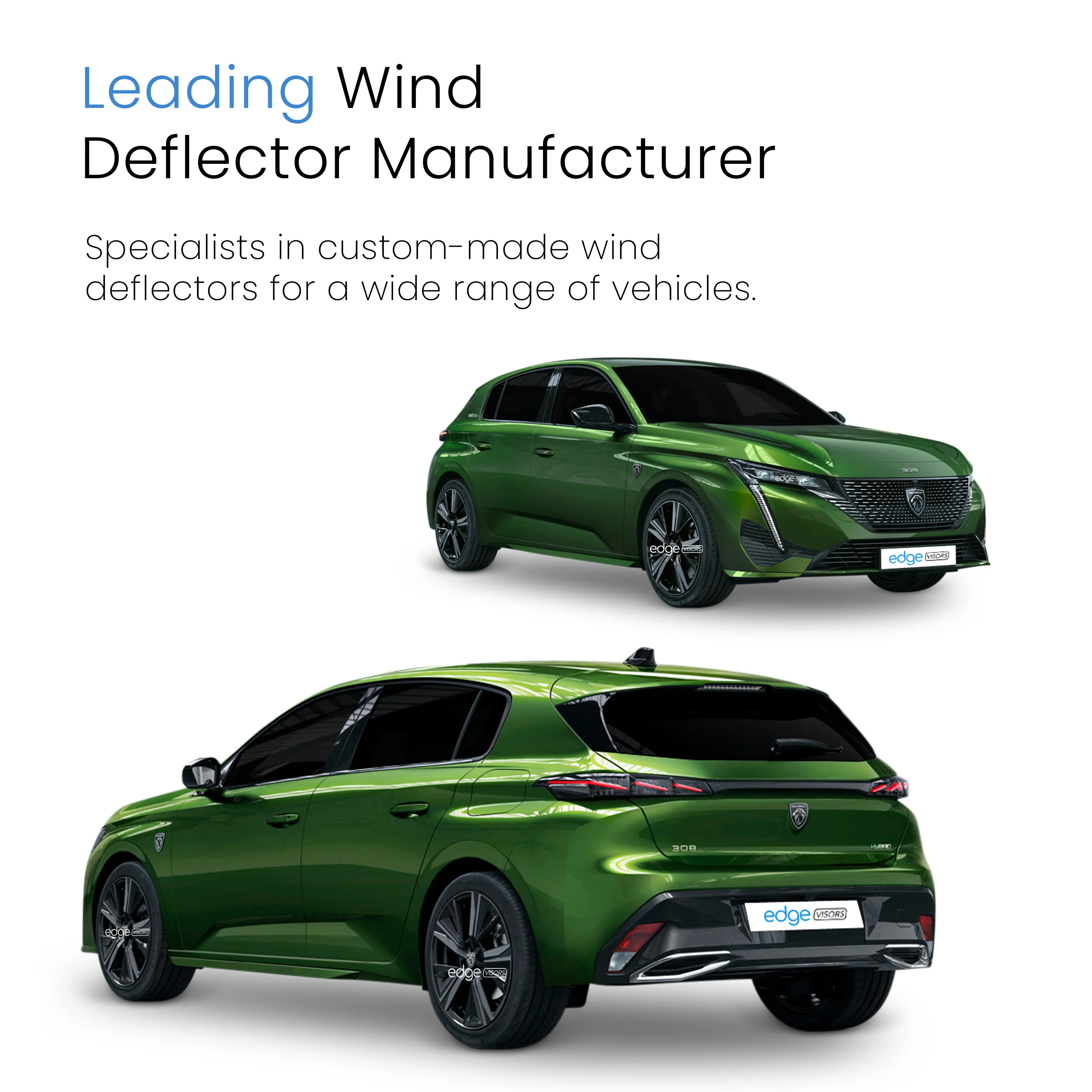 Peugeot 308 MK3 2021-Onwards 5 Door Hatchback Wind Deflectors 4pc - Image 4