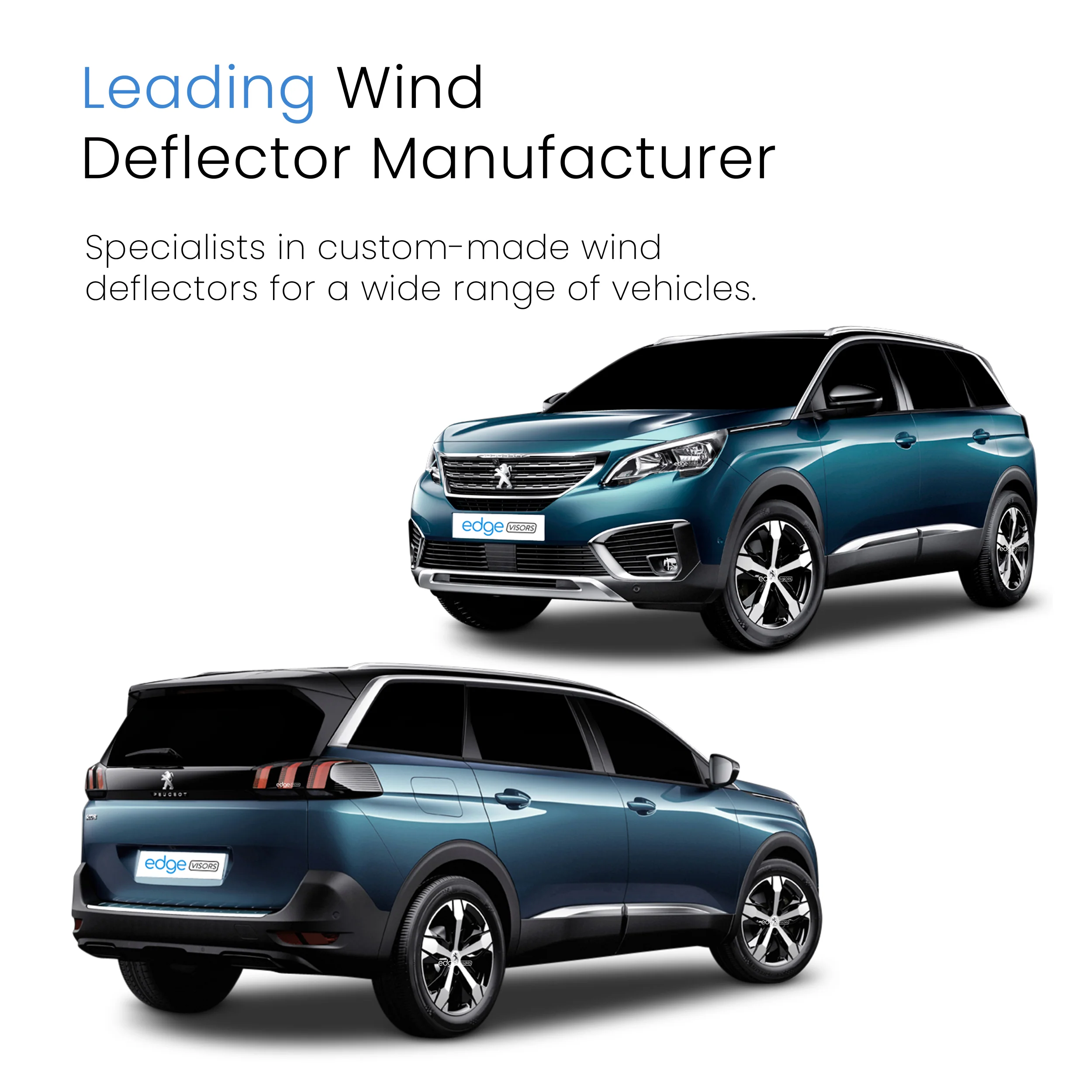 Peugeot 5008 MK2 2017-2023 5 Door SUV Wind Deflectors 4pc - Image 4