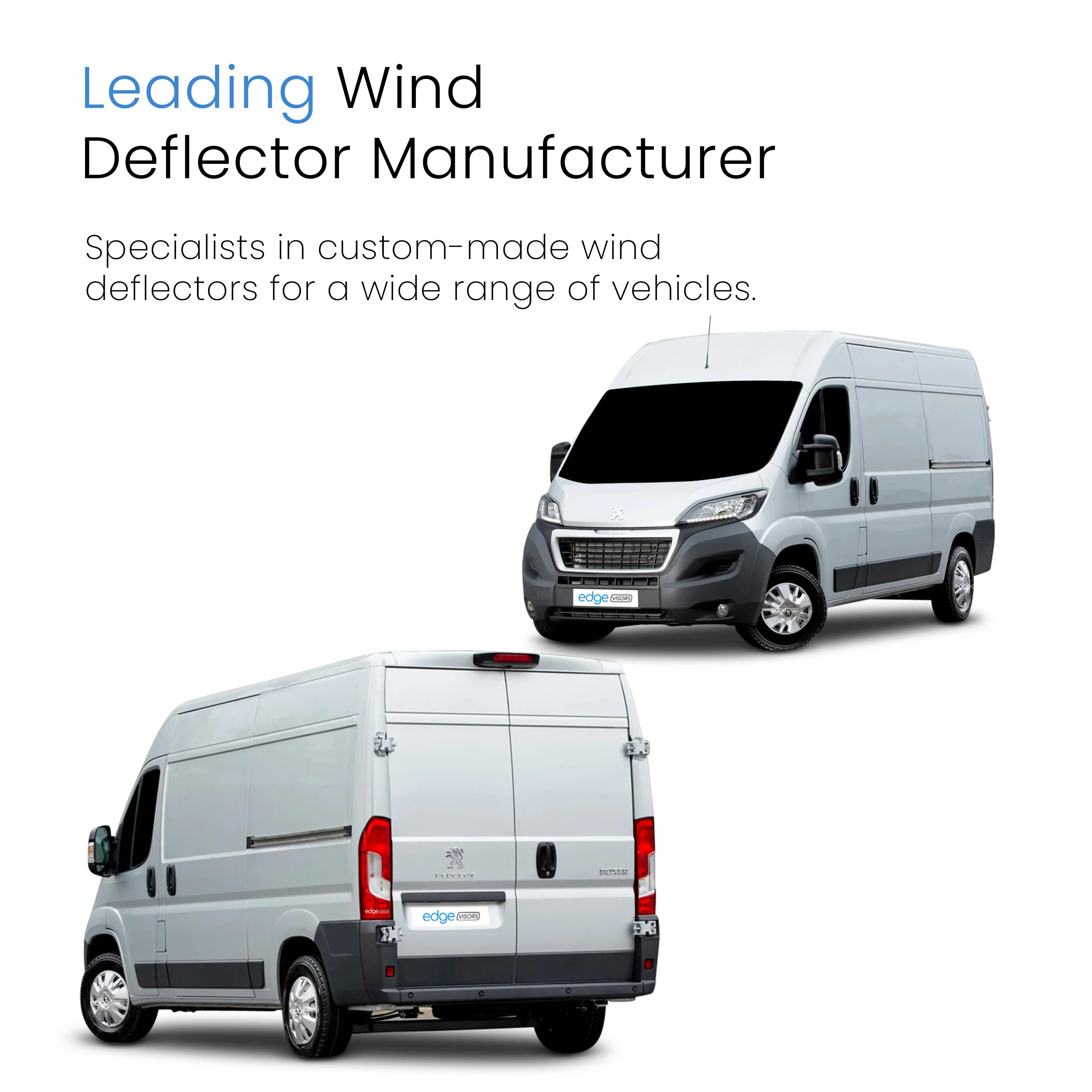 Peugeot Boxer MK3 2006-onwards Van Wind Deflectors 2pc - Image 4