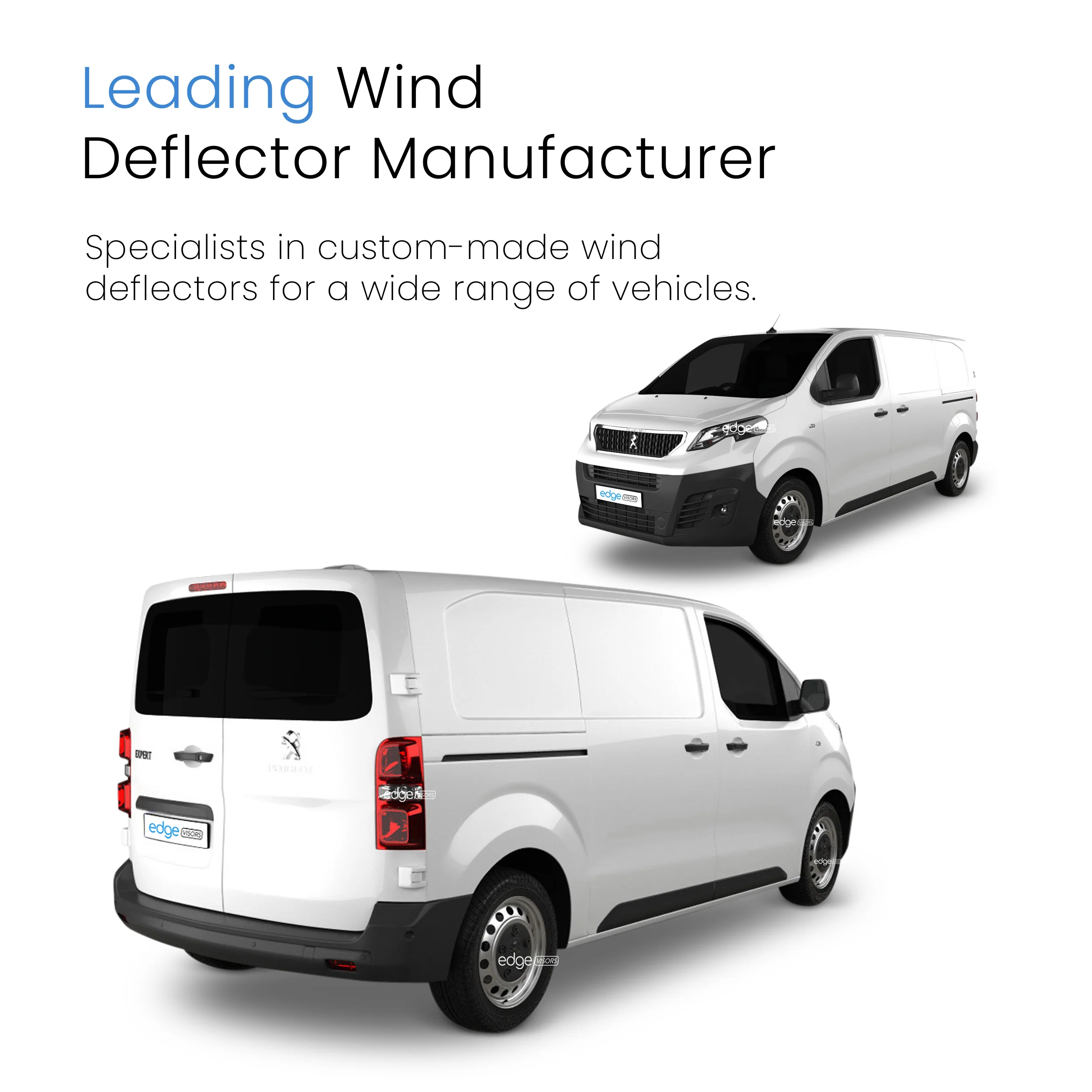 Peugeot Expert/Traveller MK3 2016-2024 2/4 Door Van Wind Deflectors 2pc - Image 4
