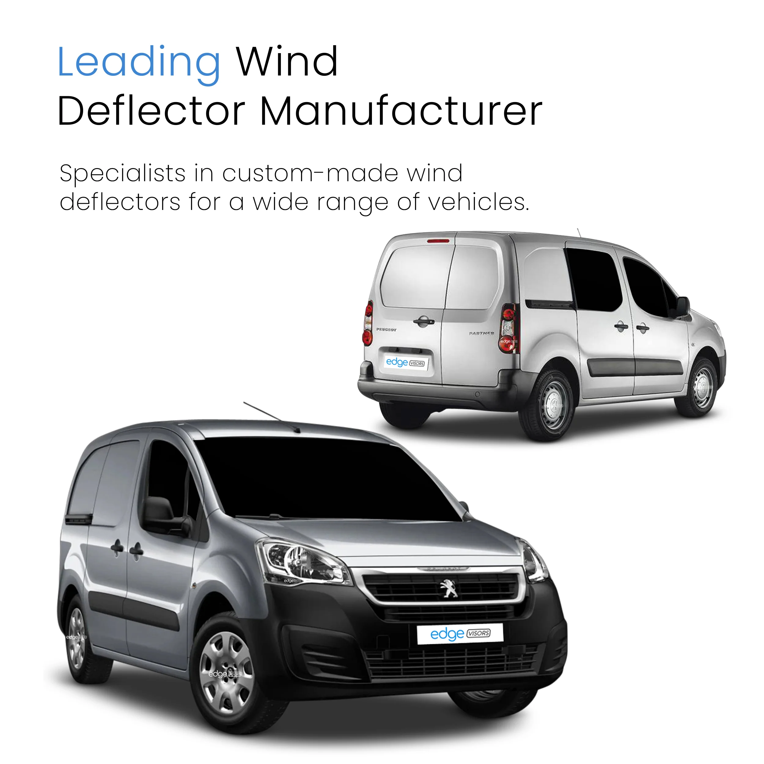 Peugeot Partner MK2 2008-2018 VAN Wind Deflectors 2pc - Image 4