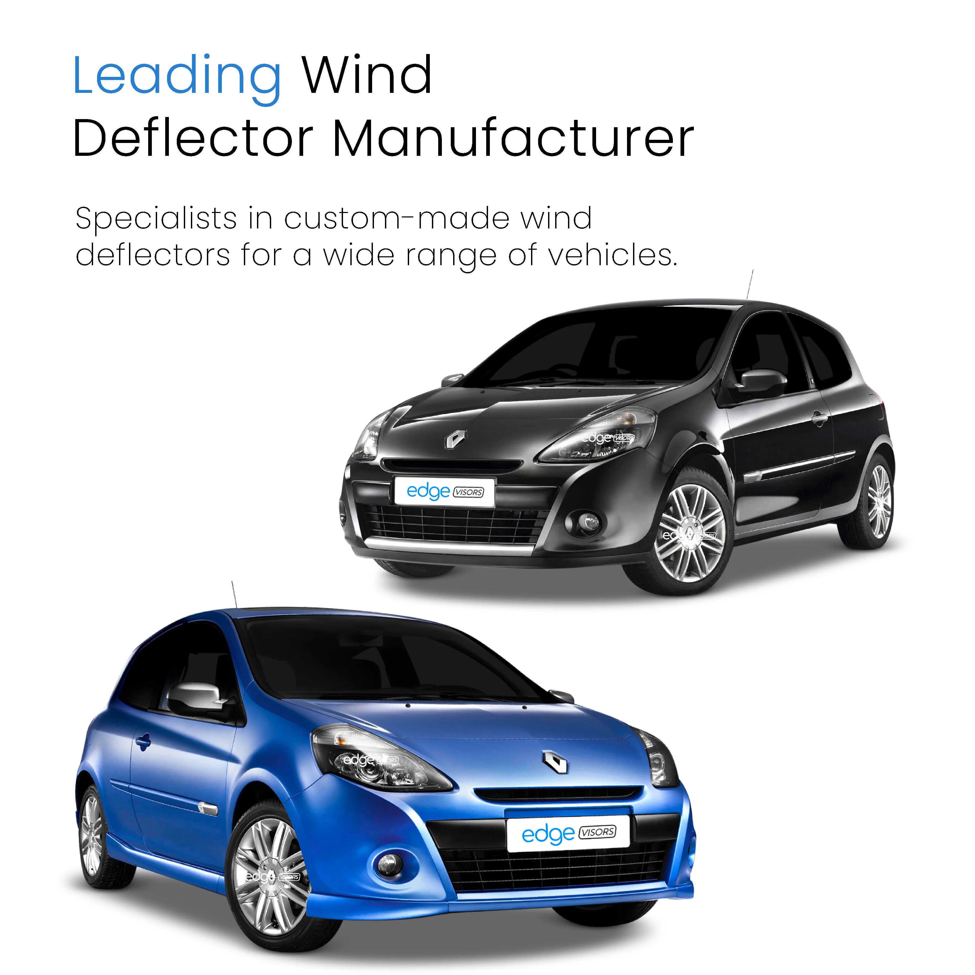 Renault Clio MK3 2005-2012 3 Door Hatchback Wind Deflectors 2pc - Image 4