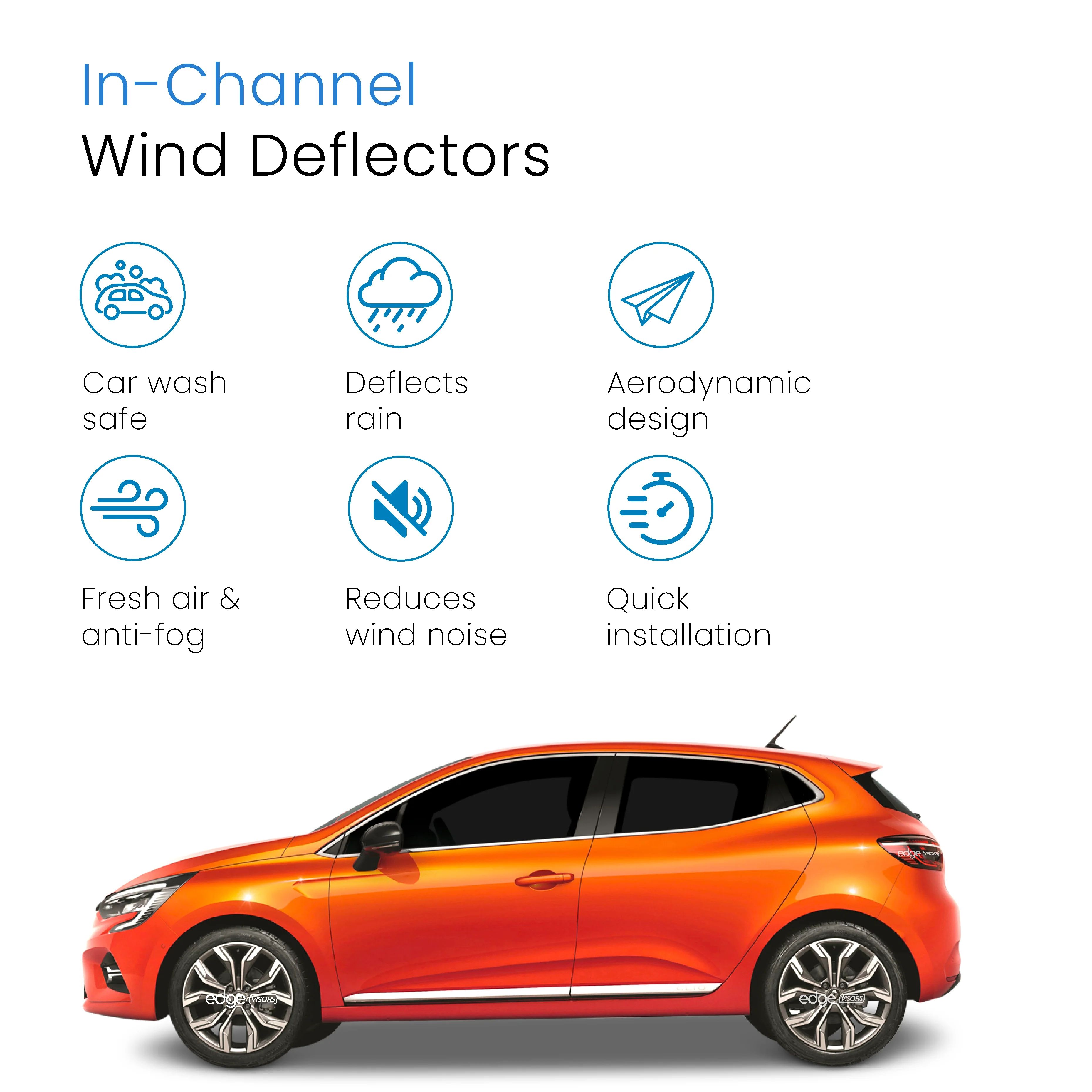 Renault Clio MK5 2019-onwards 5 Door Hatchback Wind Deflectors 4pc - Image 3