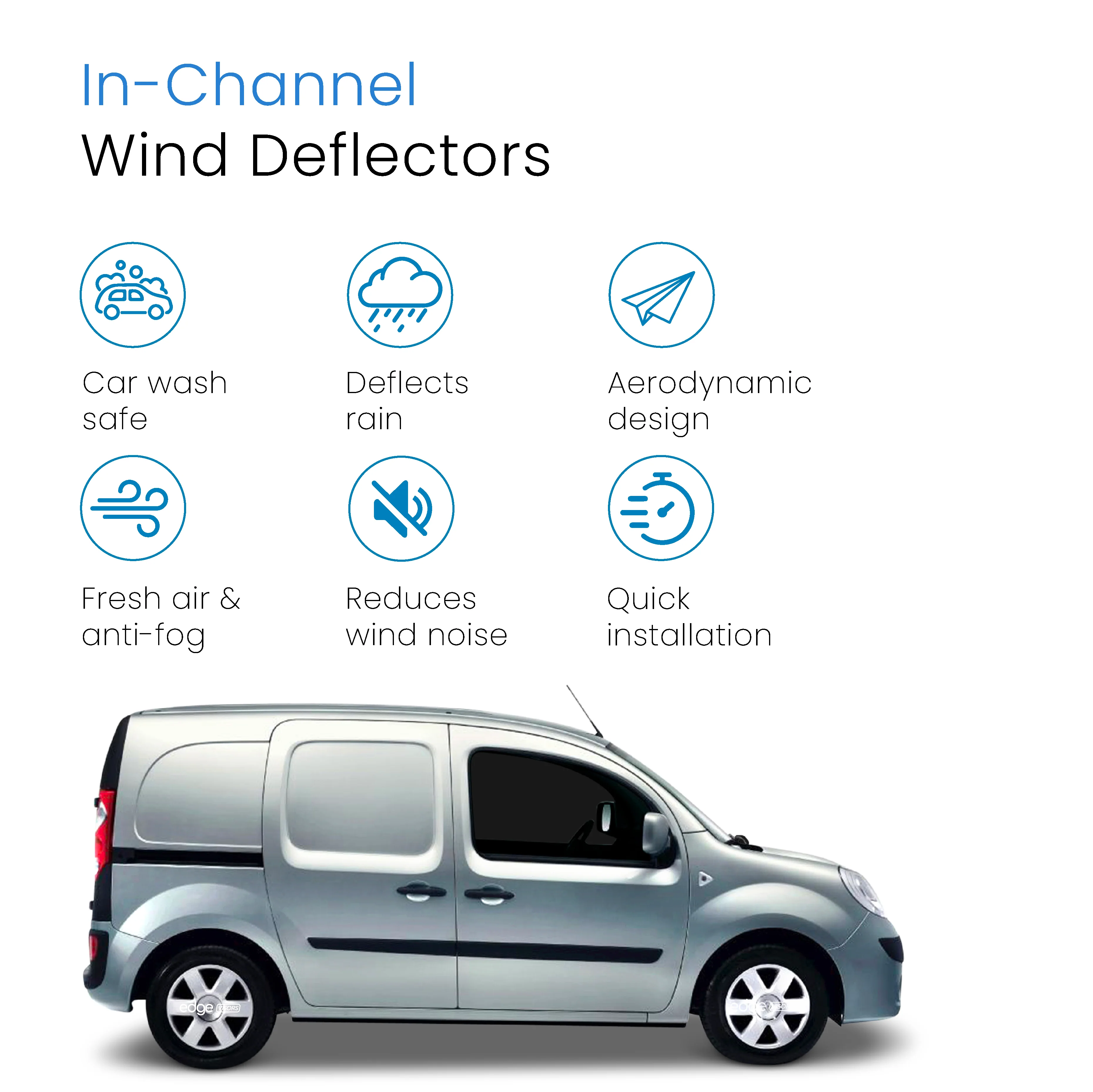 Renault Kangoo MK2 2007-2021 MPV Wind Deflectors 2pc - Image 3
