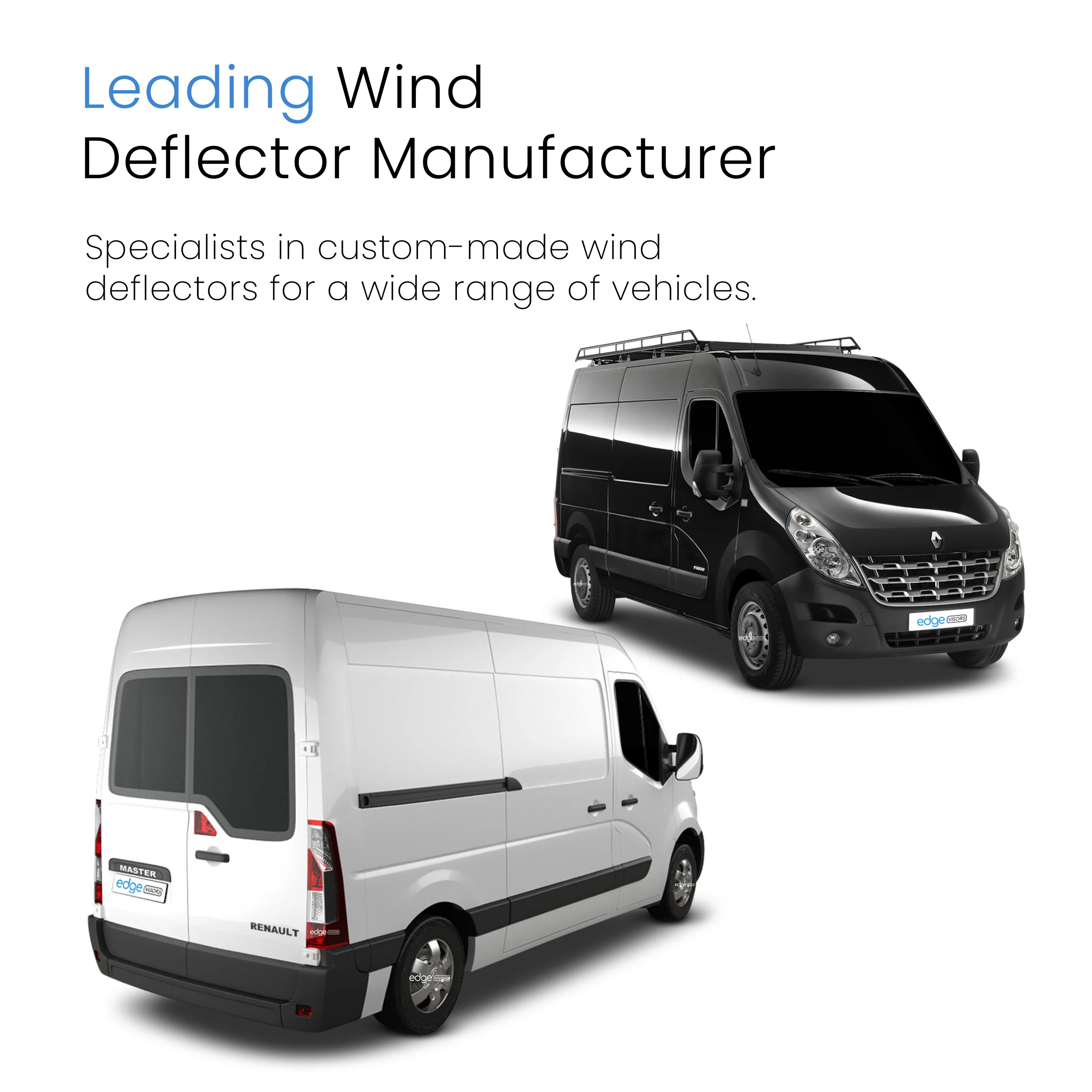 Renault Master MK3 2010-2024 2 Door Van Wind Deflectors 2pc - Image 4