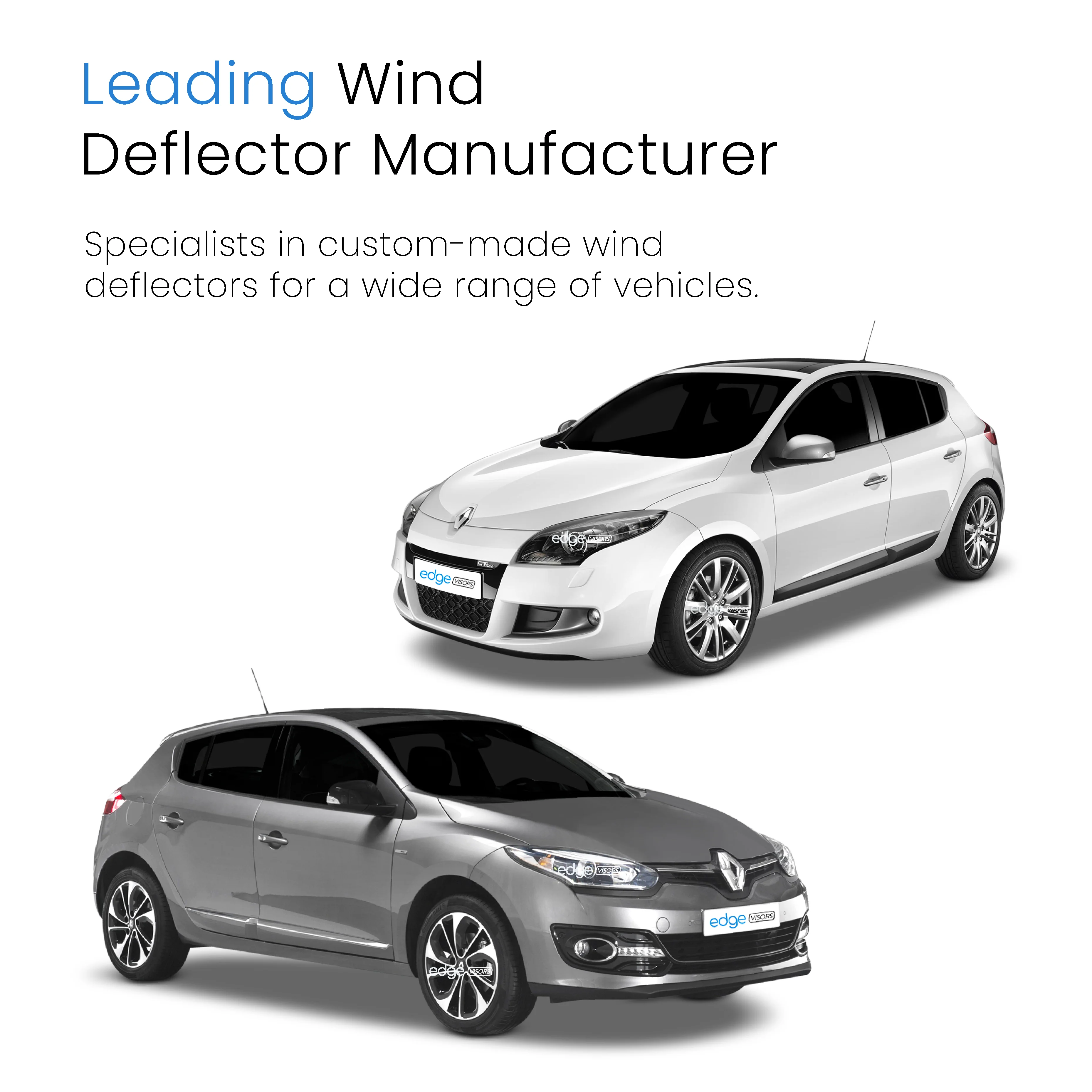 Renault Megane MK3 2008-2016 5 Door Hatchback Wind Deflectors 4pc - Image 4