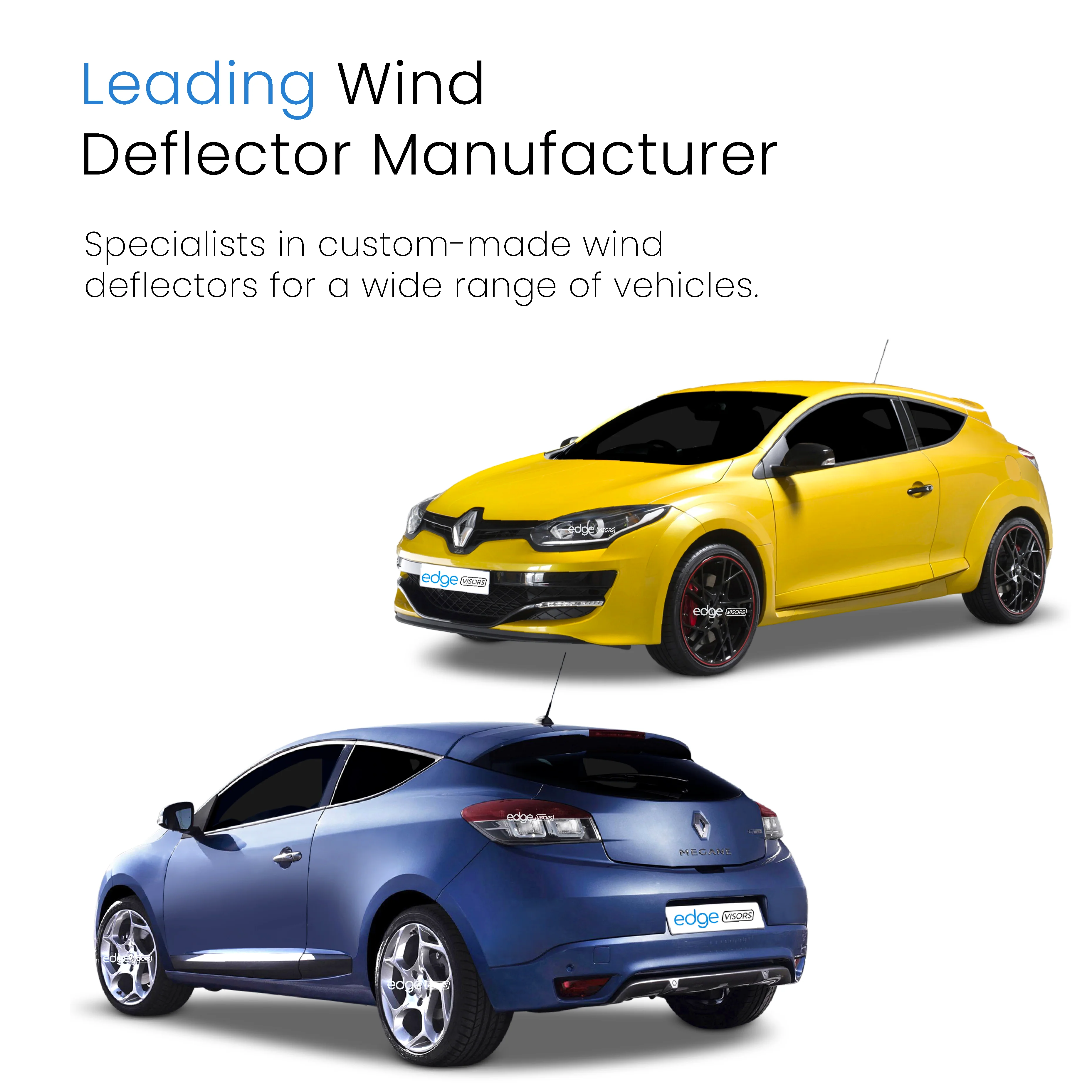 Renault Megane MK3 2009-2015 3 Door Hatchback Wind Deflectors 2pc - Image 4
