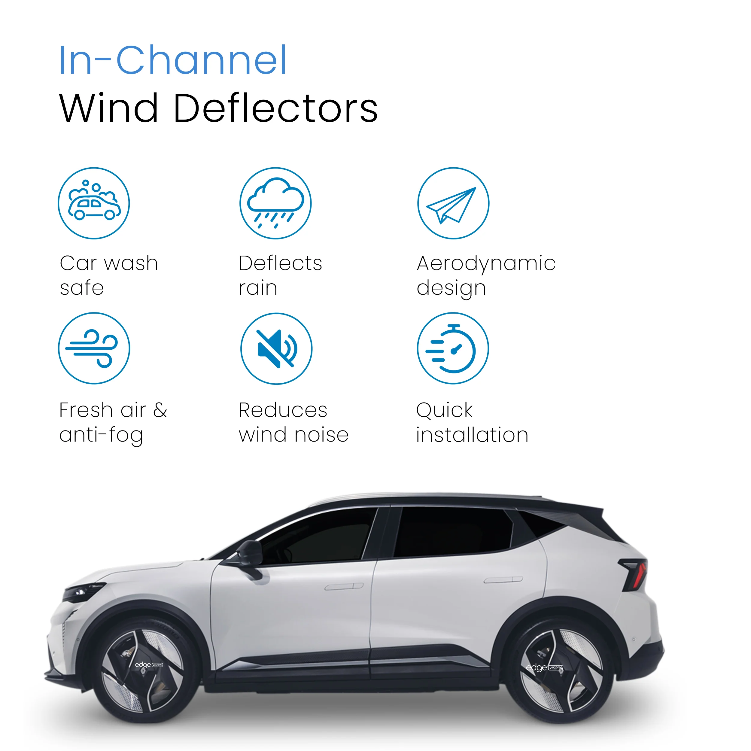 Renault Scenic E-Tech 2024-onwards 5 Door Hatchback Wind Deflectors 4pc - Image 3