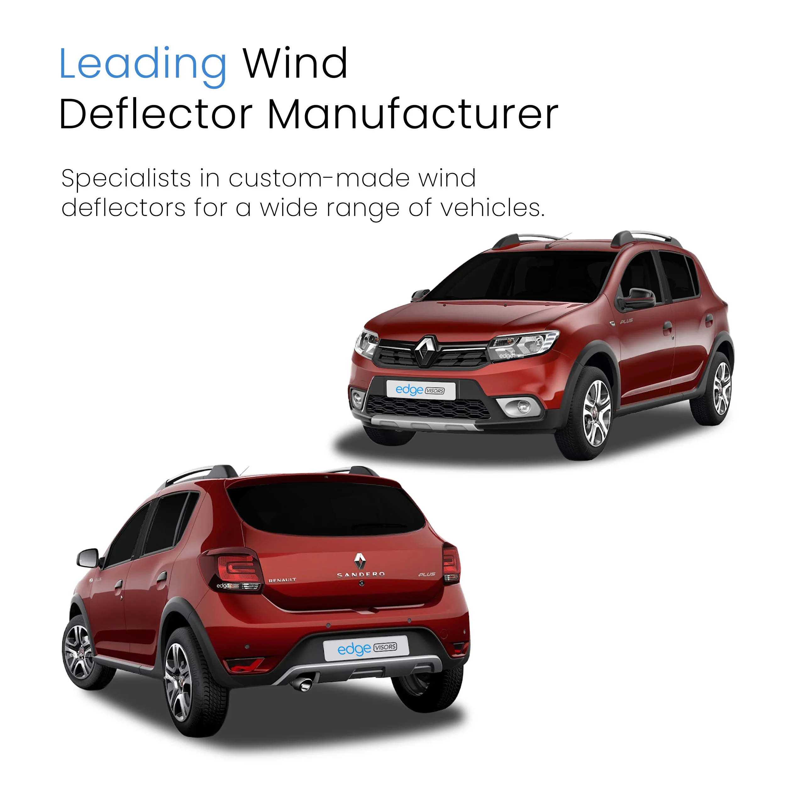 Renault Stepway MK2 2013-2020 5 Door Hatchback SUV Wind Deflectors 4pc - Image 4
