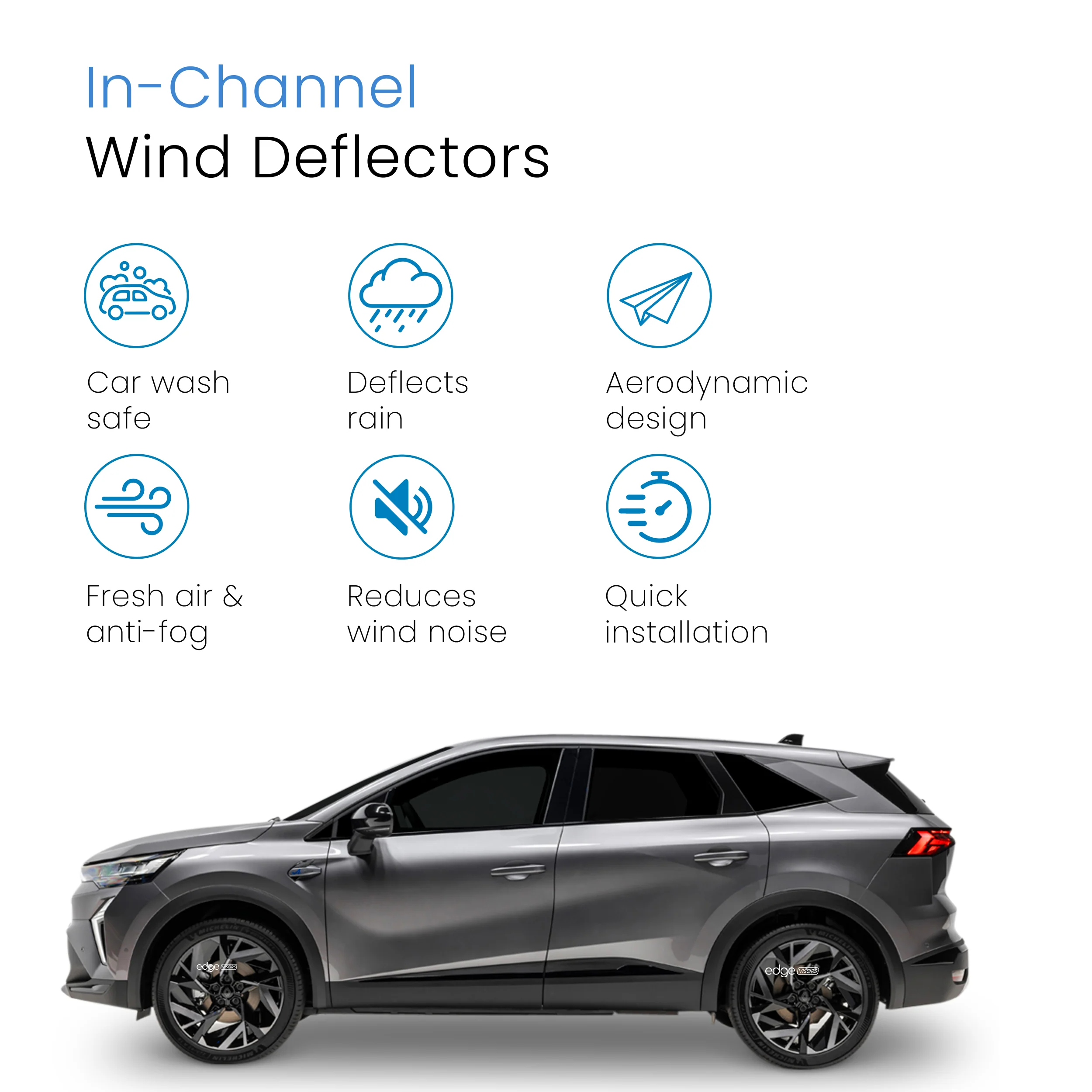 Renault Symbioz 2024-onwards 5 Door SUV Wind Deflectors 4pc - Image 3