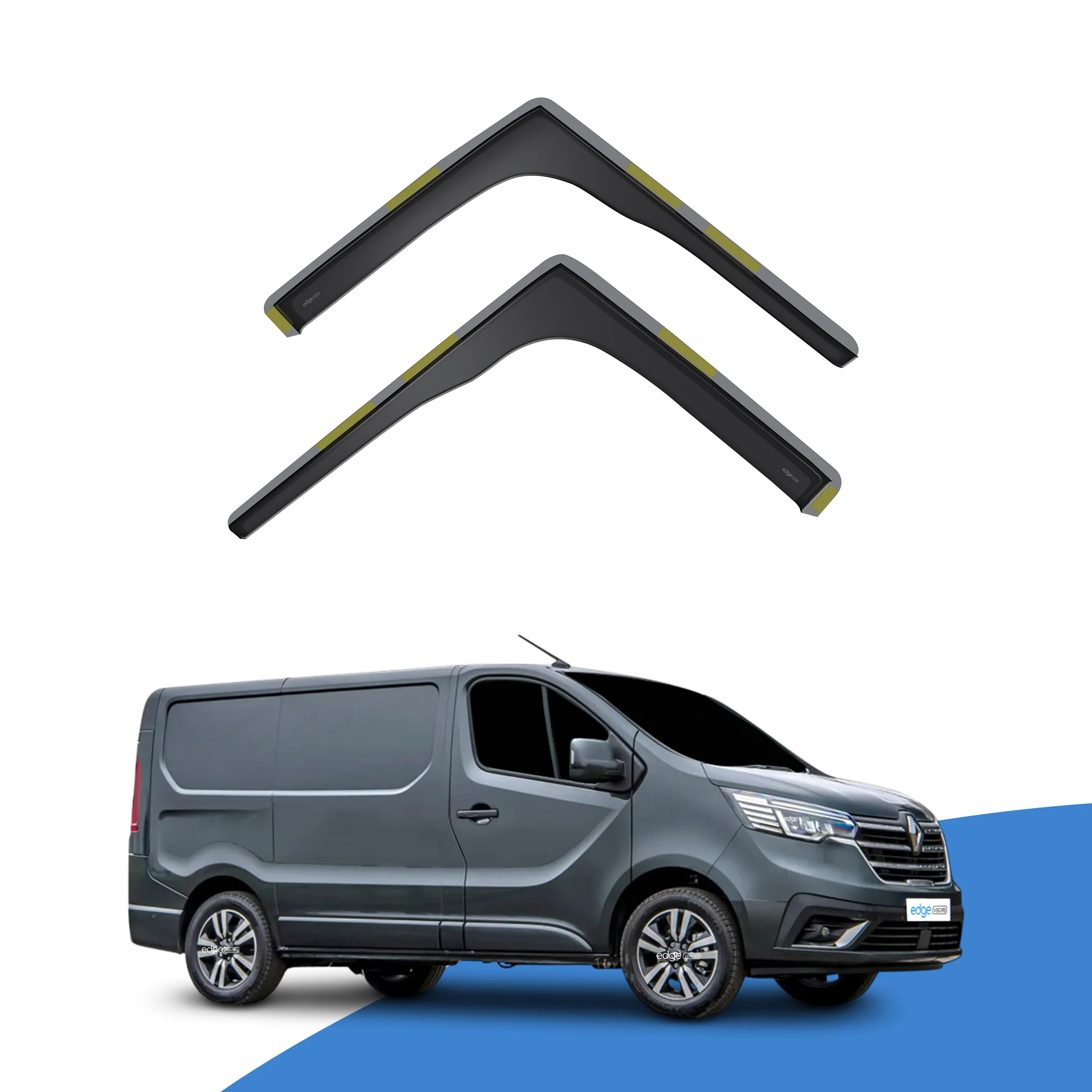 Renault Trafic MK3 2014-onwards 2 Door VAN Wind Deflectors 2pc - Image 2